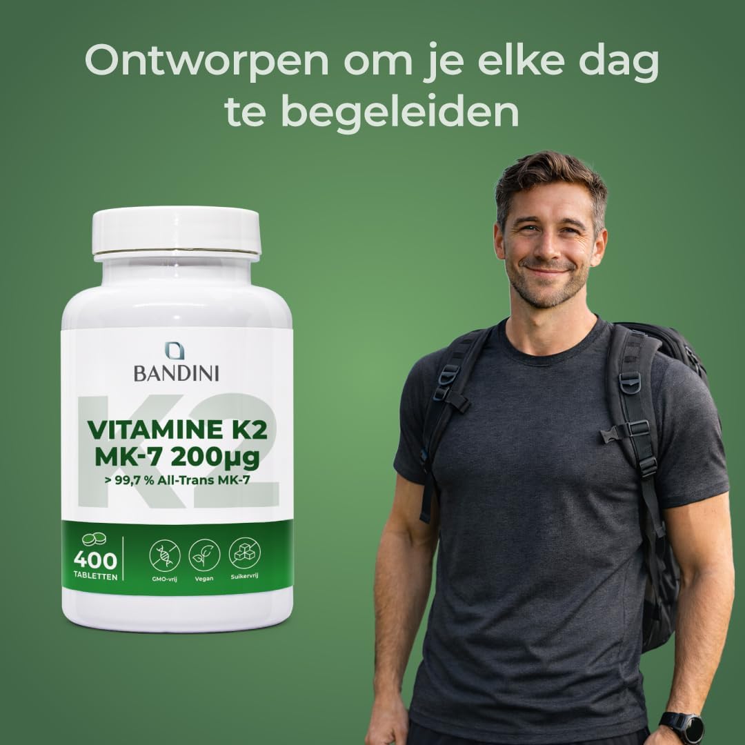 Detalle de BANDINI Vitamine K2 MK7 200 µg, 400 tabletten, vegan