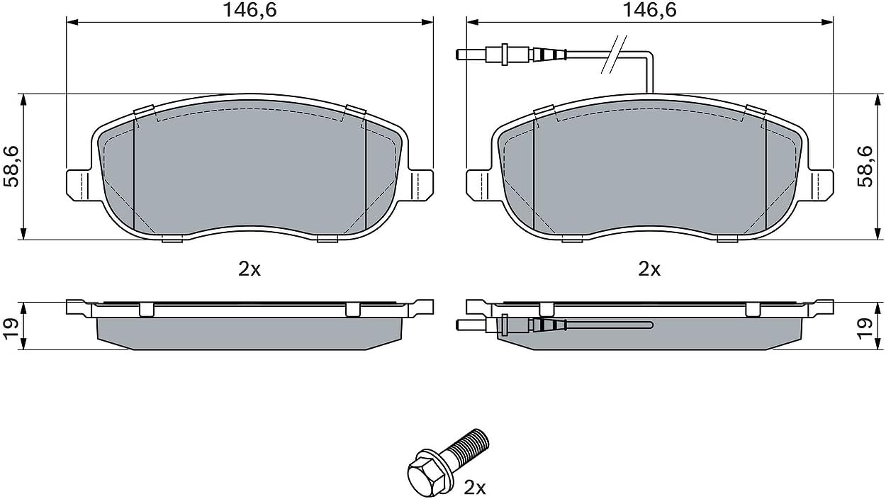 Detalle de Bosch BP930 – Plaquettes de frein avant pour voiture, sans cuivre, kit 4 pièces avec accessoires