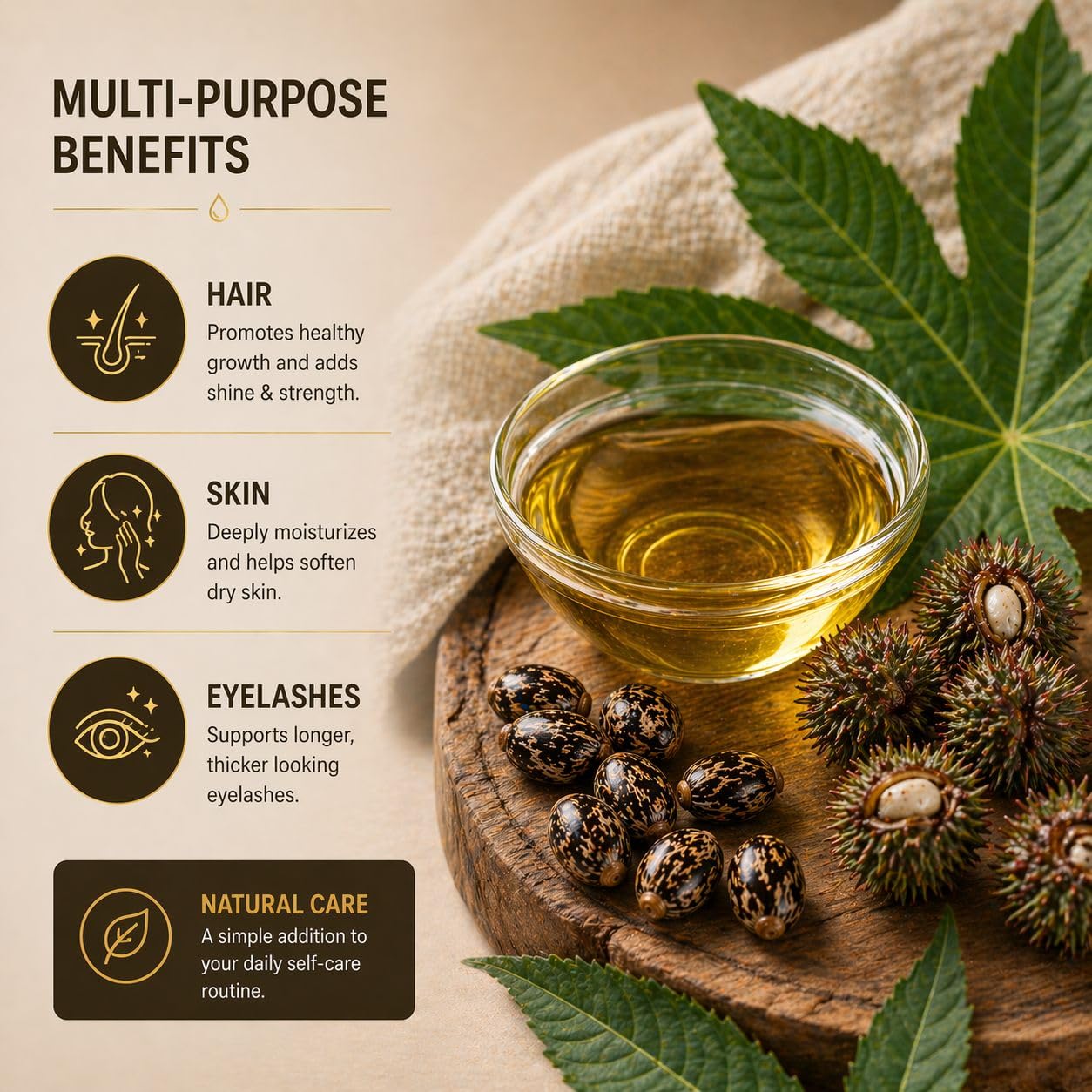 Thumbnail 6 de INFINA ESSENTIALS Pure Cold Pressed Castor Oil (Hexane Free) — 16 fl oz Glass Bottle for Hair, Scalp, Skin & Eyelashes