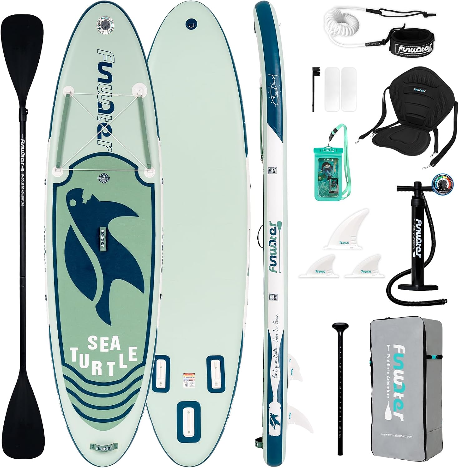 Detalle de FunWater Inflatable Stand Up Paddle Board with Premium Accessories (11'6"/11'/10'6")