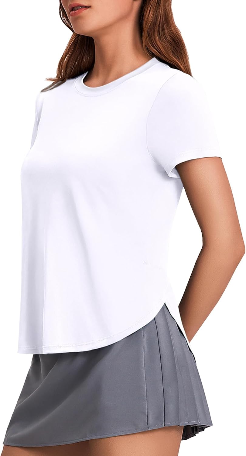 Detalle de PINSPARK T-shirt de sport femme à manches courtes UPF 50+ – séchage rapide, coupe ample et respirante
