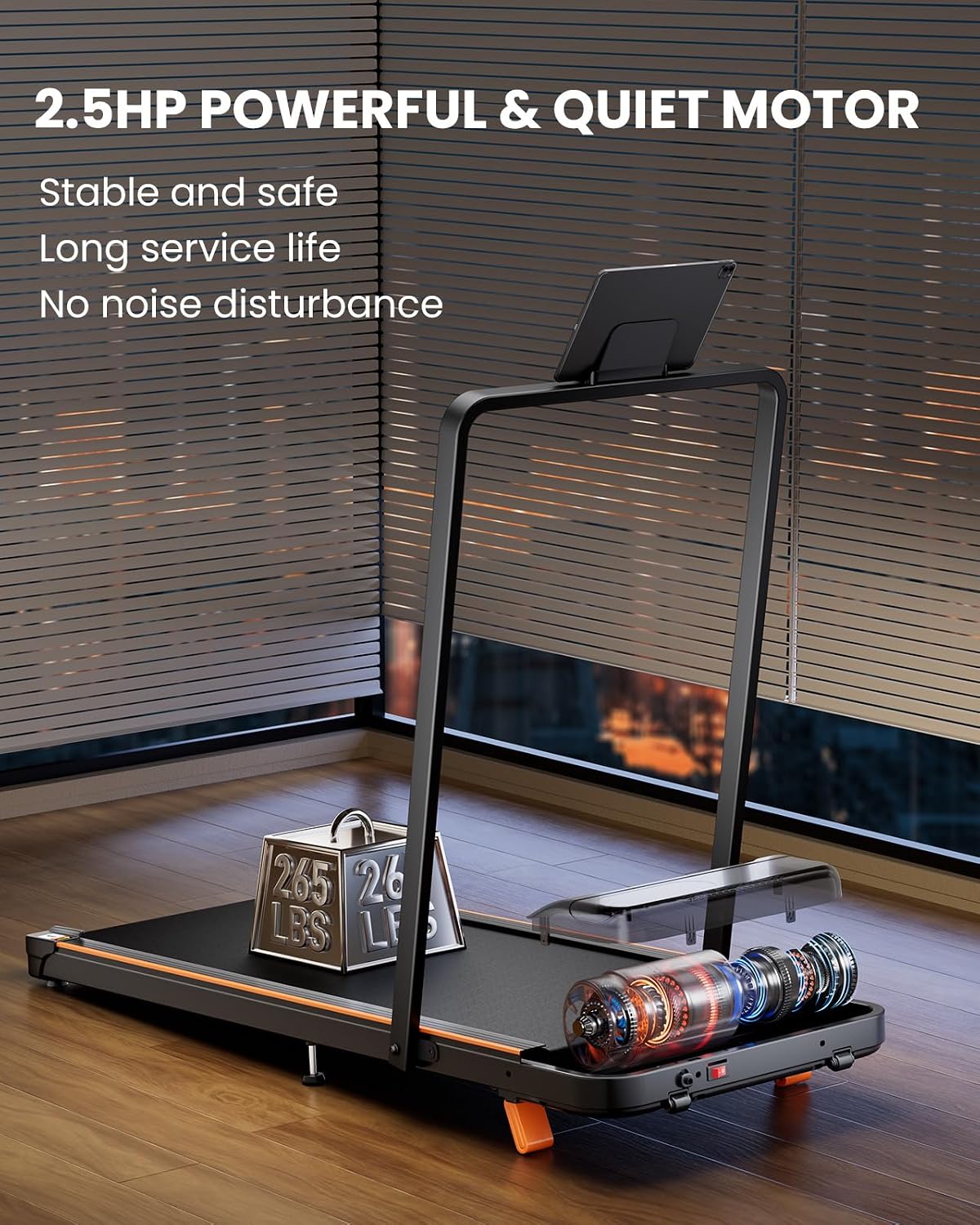 Detalle de Abonow 3000 Under Desk Walking Pad Treadmill, 8% Manual Incline, LED Display