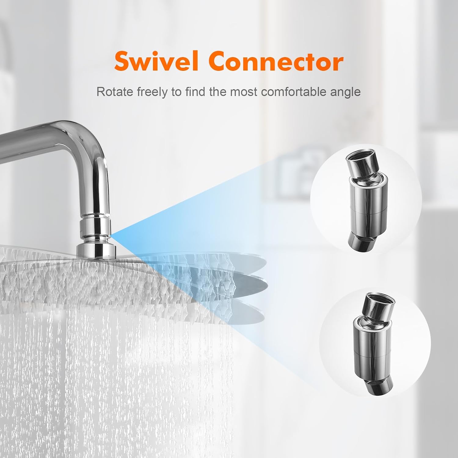 Detalle de Ibergrif M20293 Rain Shower Head – 8 Inch Round Fixed Chrome Showerhead