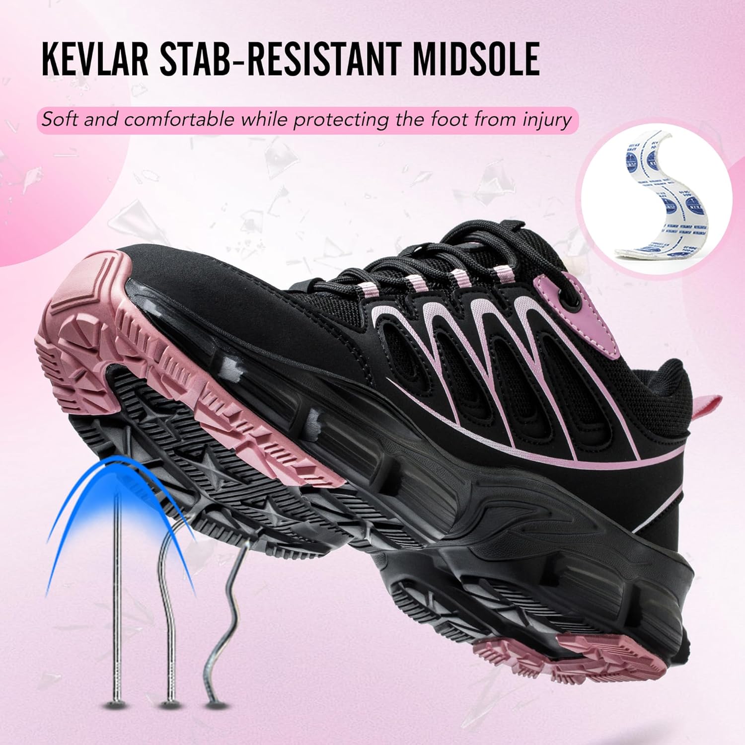 Detalle 2 de Safety Trainers for Women – Steel Toe Cap, Lightweight, Breathable and Puncture-Resistant