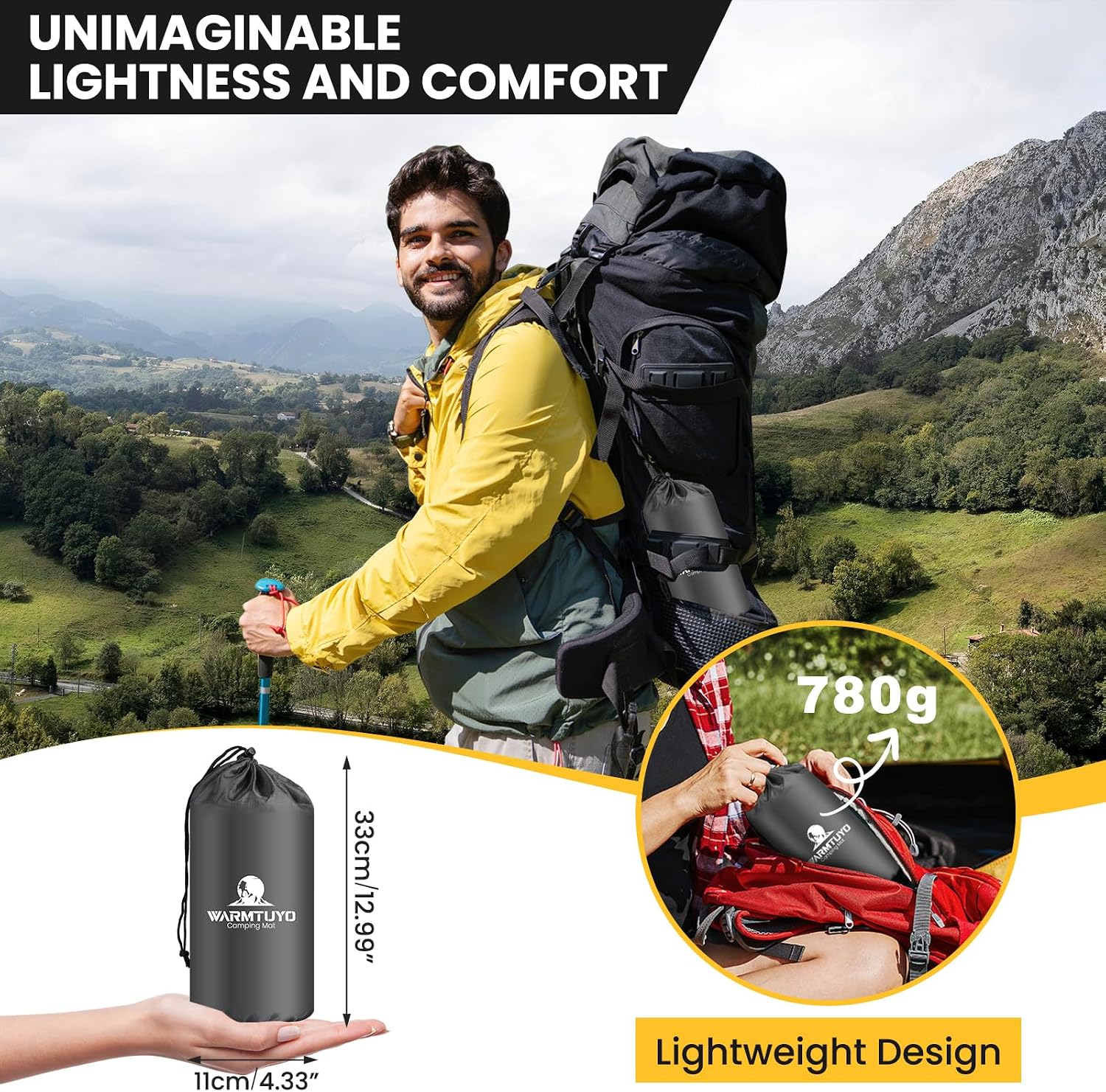 Thumbnail 1 de WARMTUYO Isomatte 8 cm Camping Luftmatratze