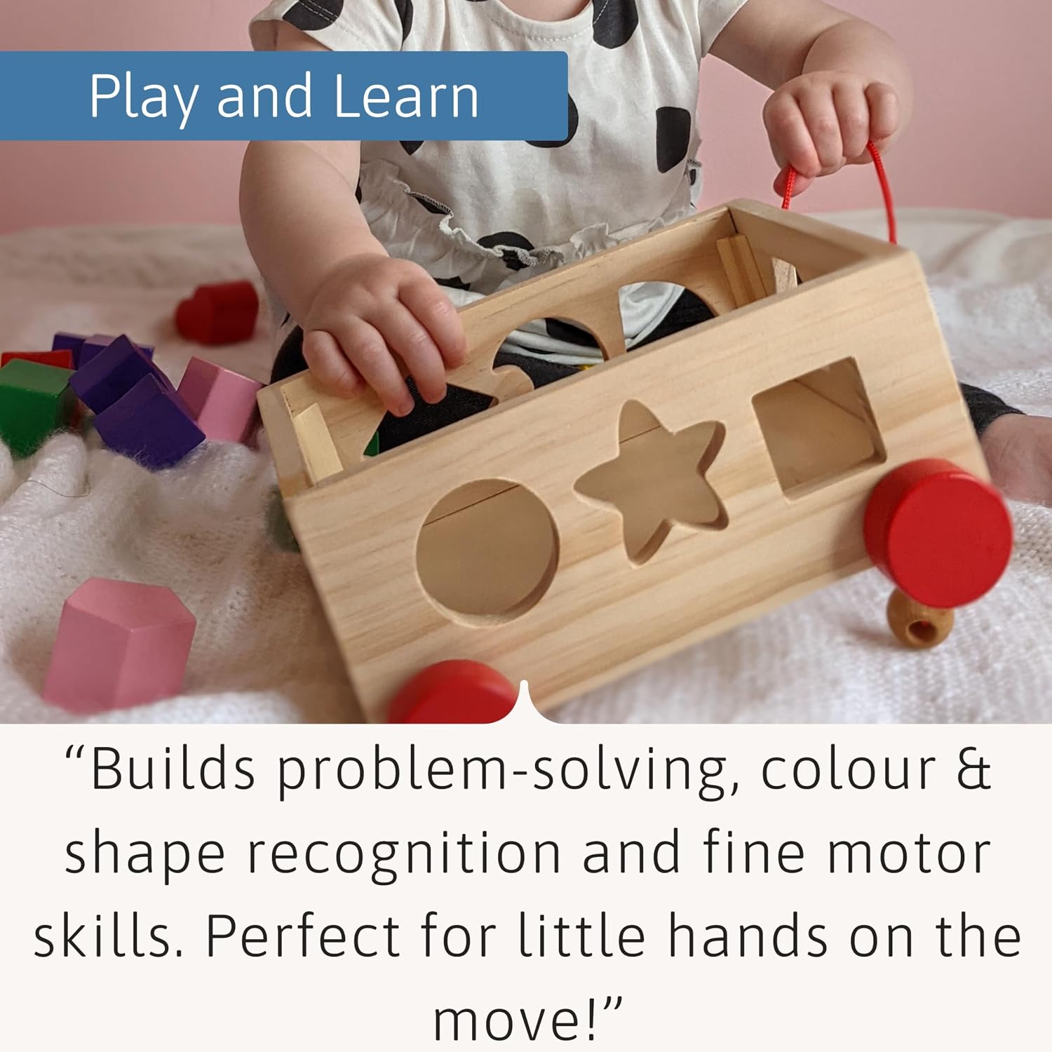 Thumbnail 4 de Jaques of London Wooden Shape Sorter for 1 year olds — Montessori Pull Along Toy