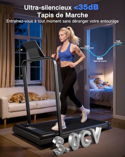 Detalle 2 de HomeFitnessCode: Cinta de correr plegable con pendiente 8% y 1–10 km/h