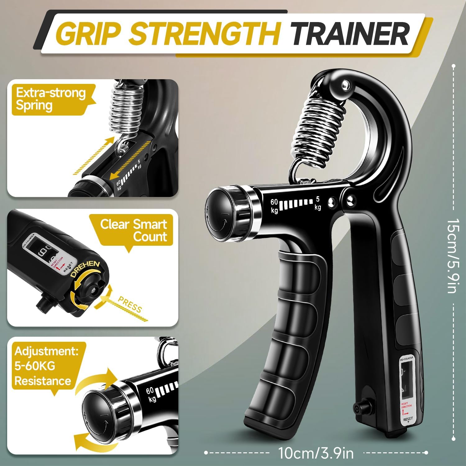 Thumbnail 1 de flintronic Hand Grip Strengthener Kit 60 kg