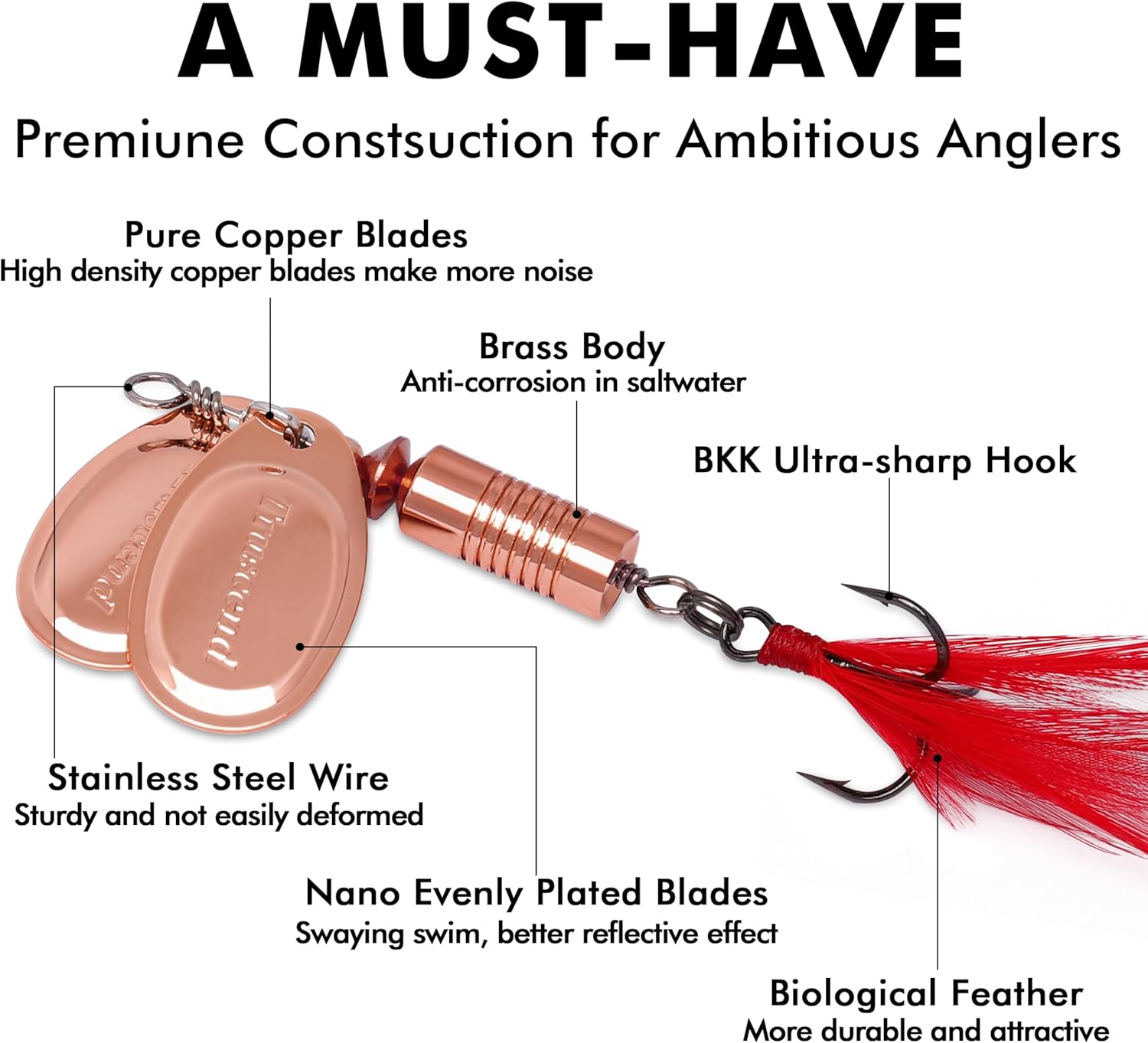 Thumbnail 1 de TRUSCEND Recherche Ultime Leurre à double lame, Vibe Spinner avec hameçon BKK