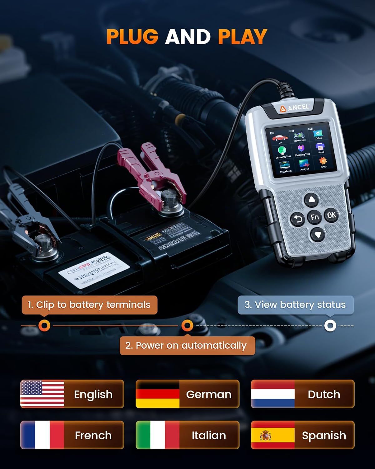 Thumbnail 6 de ANCEL BA101 Plus car battery tester 2.8"