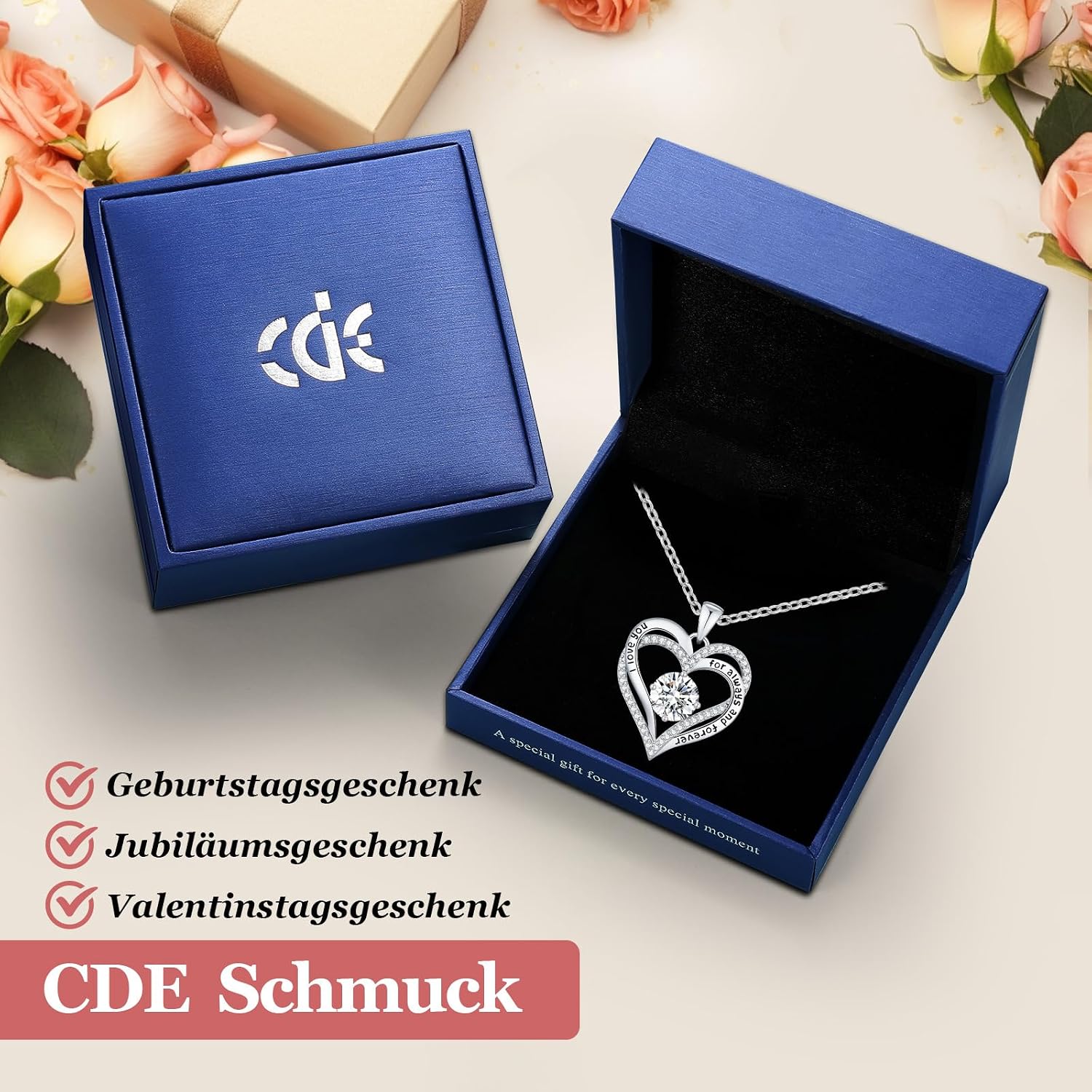 Thumbnail 2 de CDE Damenkette 45 cm Herz Anhänger