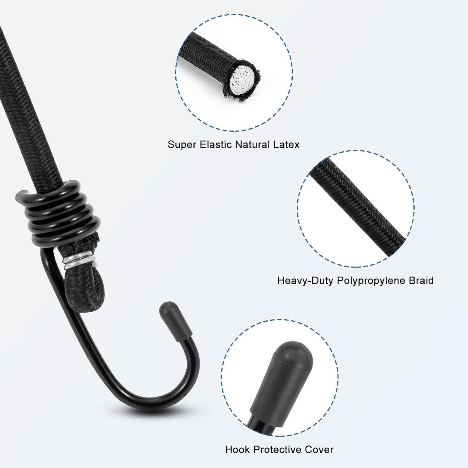 Detalle 2 de WeFine Pack of 10 Bungee Cords 16 inch