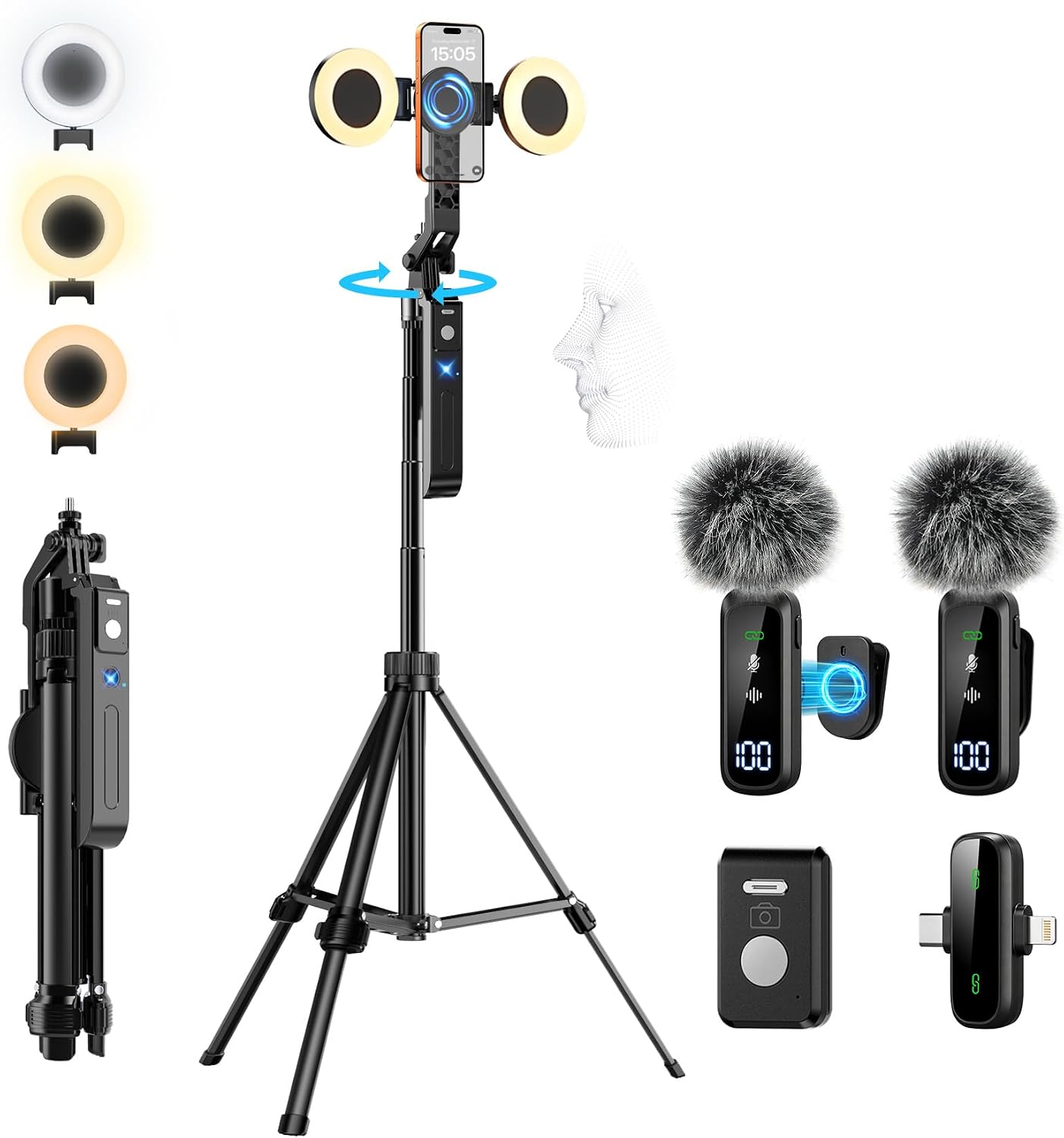 Detalle de yAyusi Magnetic Vlogging Kit 70.9" Tripod