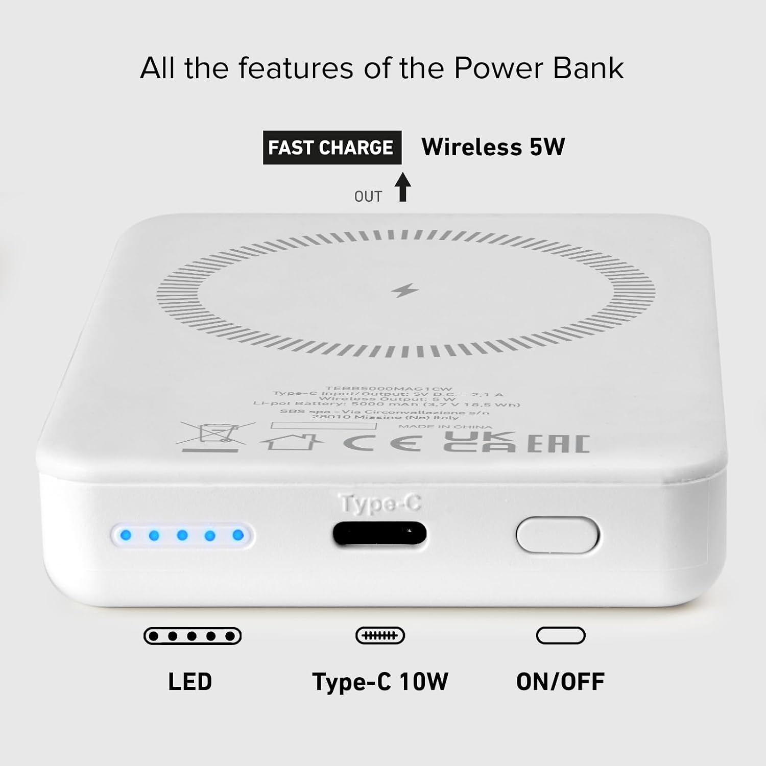 Detalle 2 de SBS PowerBank MagSafe 5K 5000 mAh