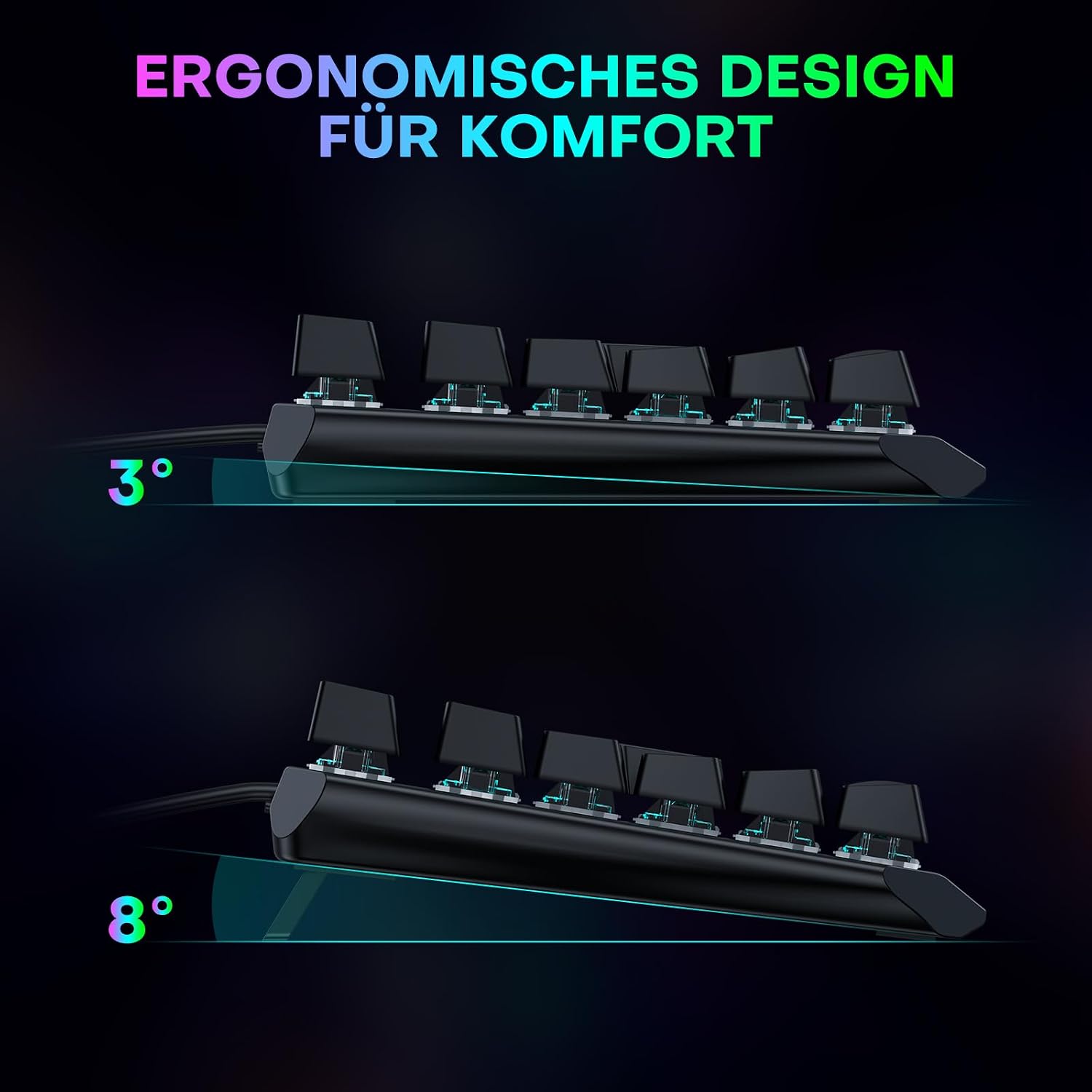 Thumbnail 4 de OMOTON Mechanische Gaming Tastatur 80%