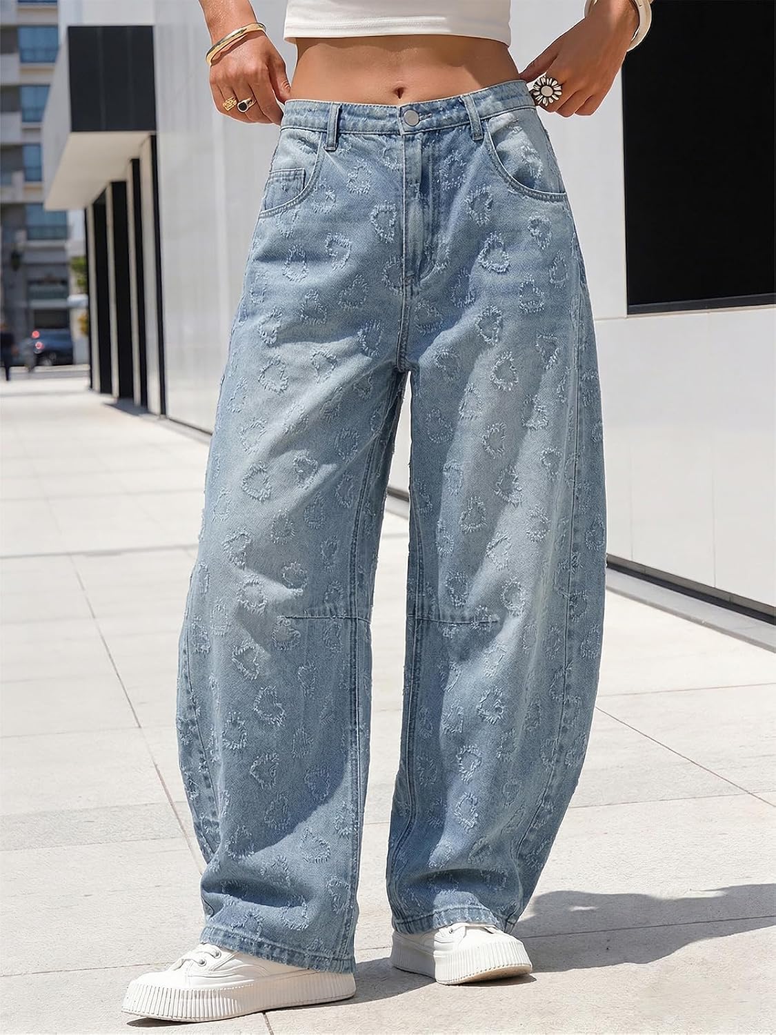 Detalle de EXLURA Barrel Jeans Cotton Blend