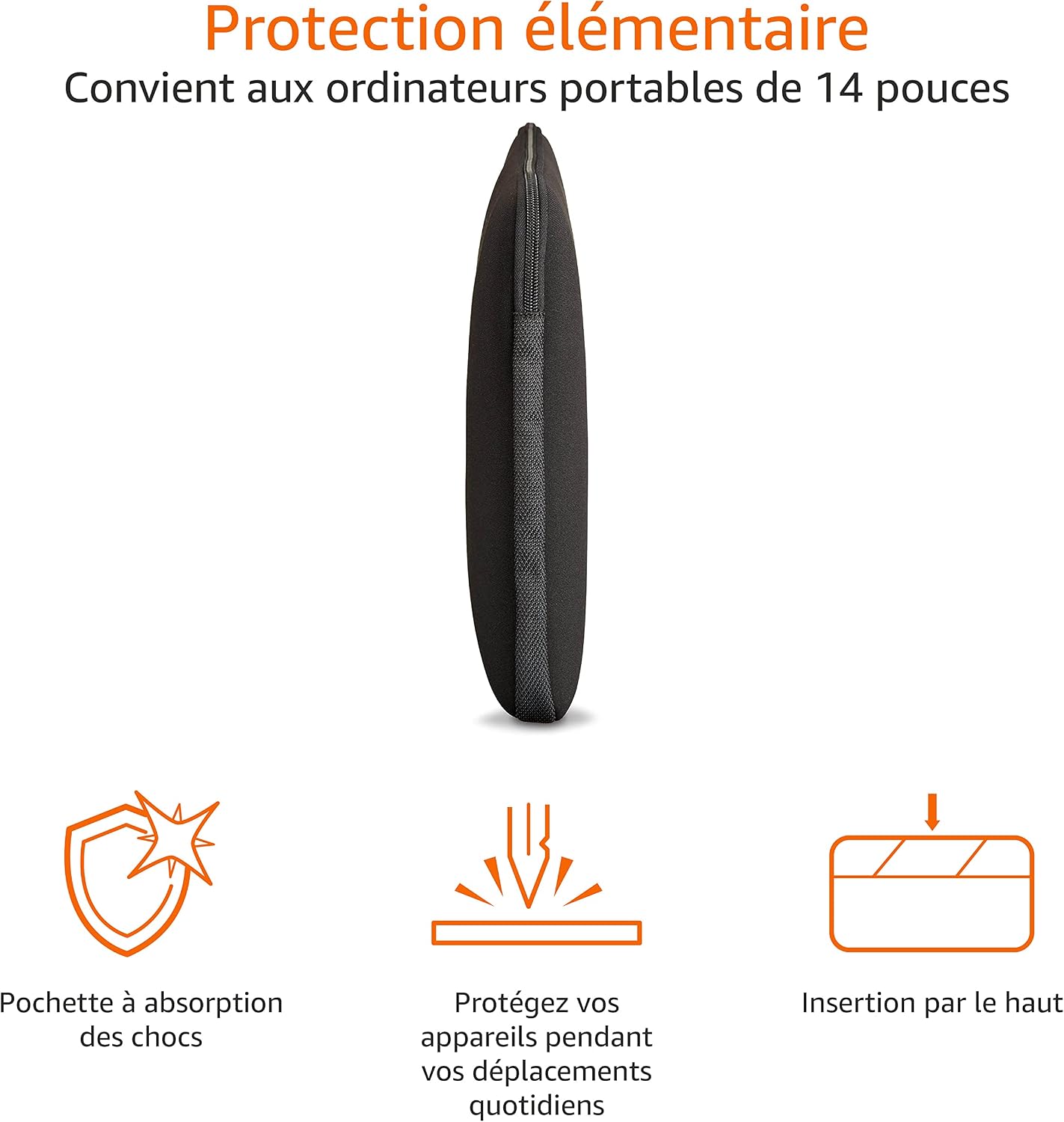 Thumbnail 1 de Amazon Basics Housse pour ordinateur portable jusqu'à 14 pouces (35,5 cm) — noir