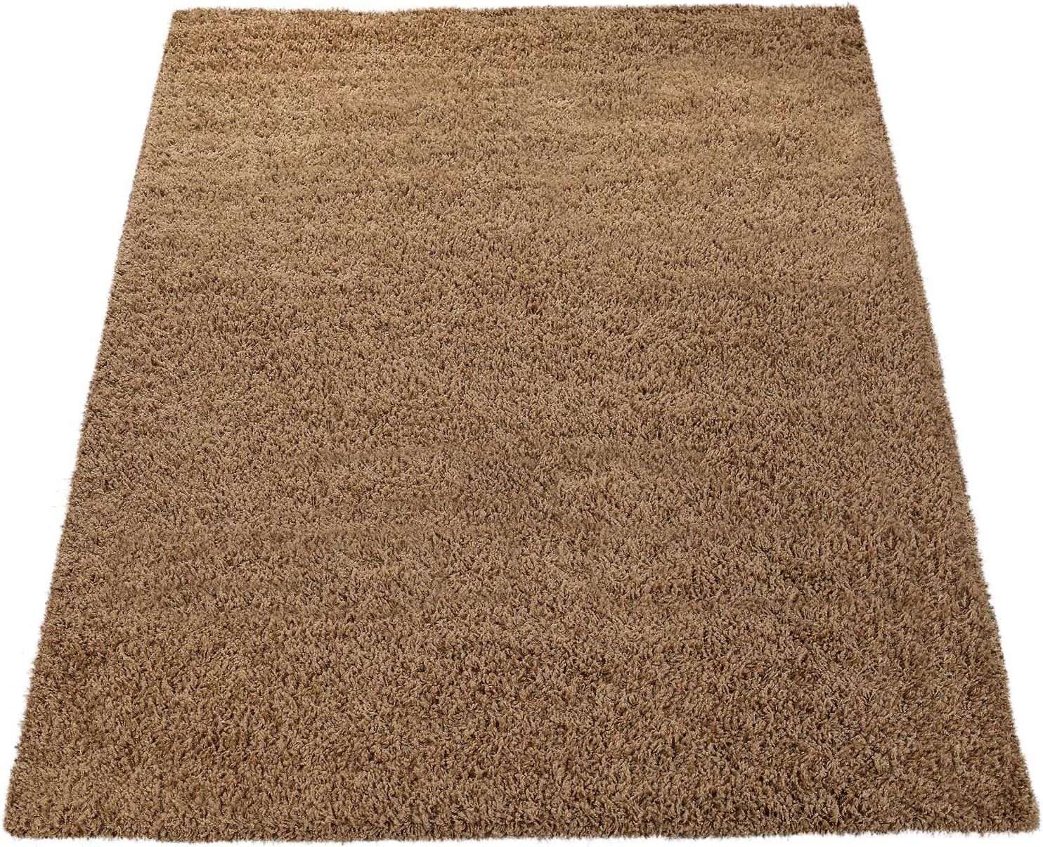 Detalle de Paco Home tapis shaggy 140x200 cm beige à poil long (30 mm)