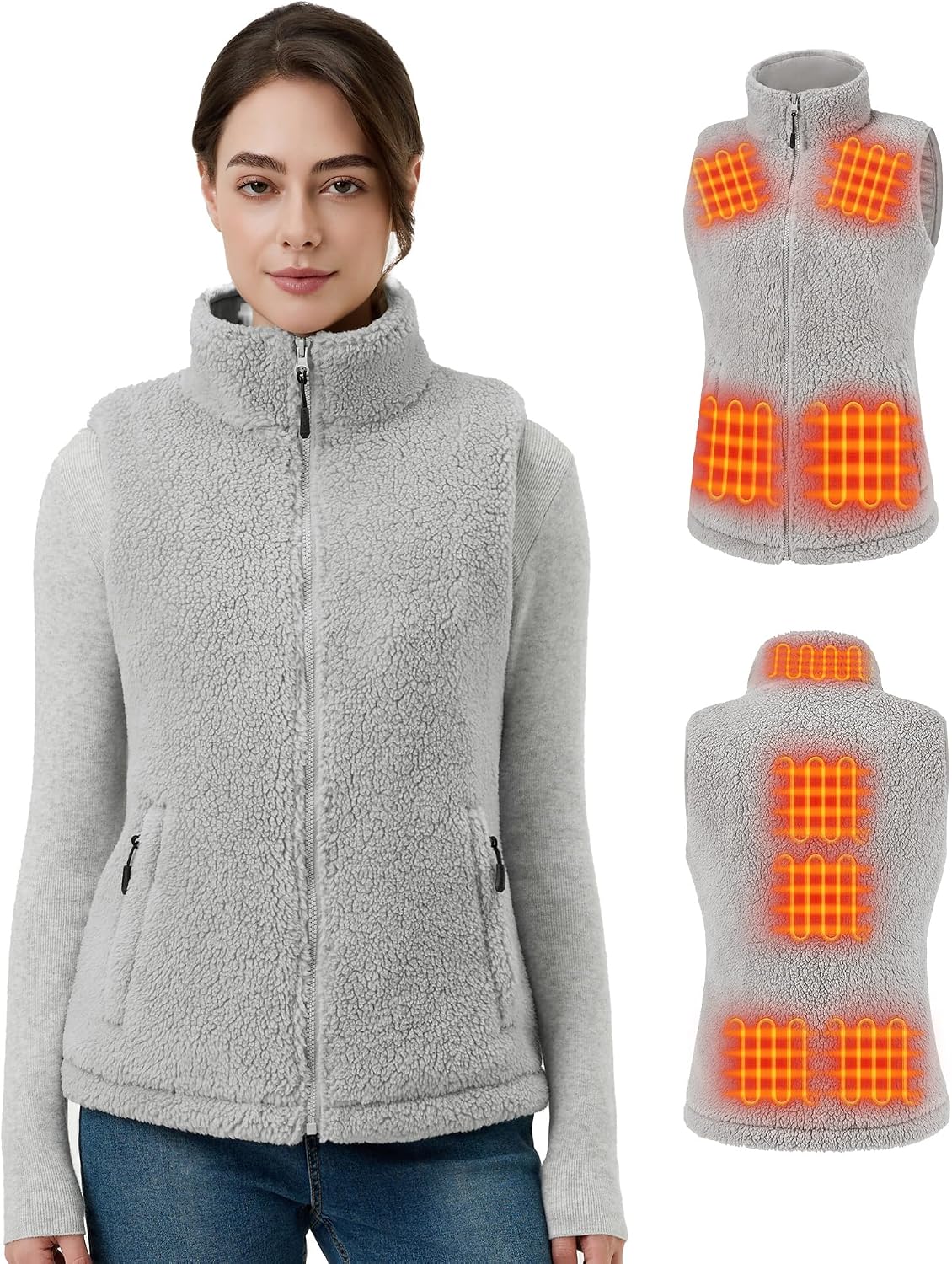 Detalle 2 de GOTOBI Beheizbare Fleece Weste Damen 16000 mAh