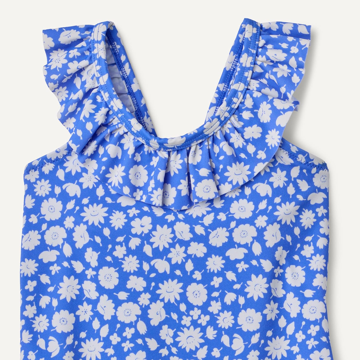 Detalle de Amazon Essentials Girls' Frill-Trimmed One-Piece Swimsuit