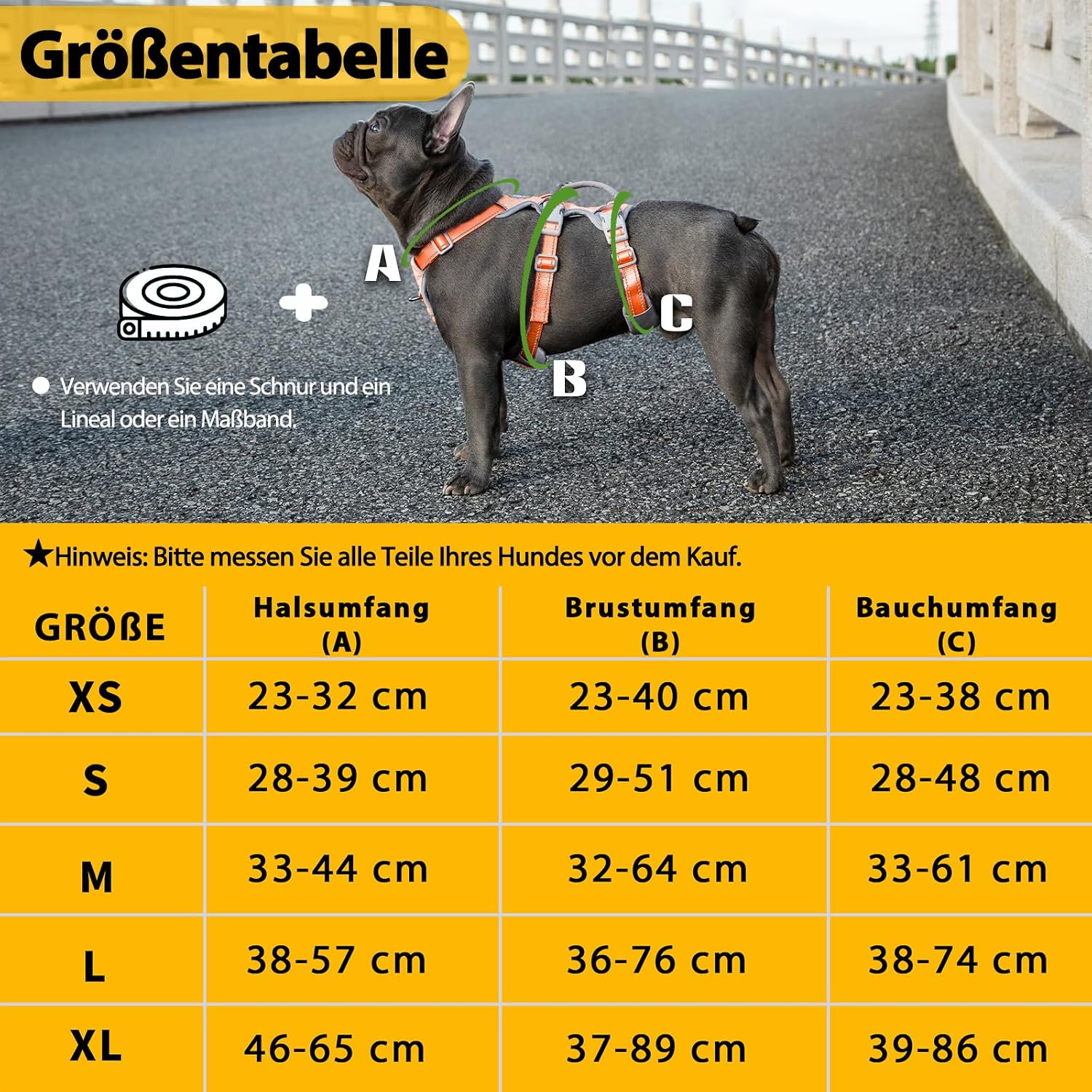 Thumbnail 1 de Huntboo Ausbruchsicheres Geschirr – Reflektierendes Hundegeschirr mit gepolstertem Griff (Orange, Größe M)