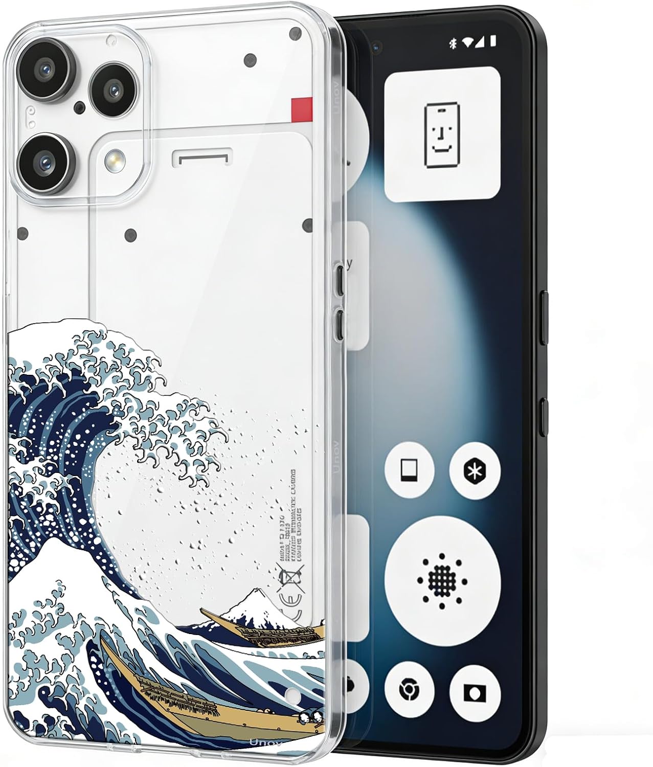 Detalle de Unov Case Compatible with Nothing Phone 3a Lite 5G Clear with Great Wave Design