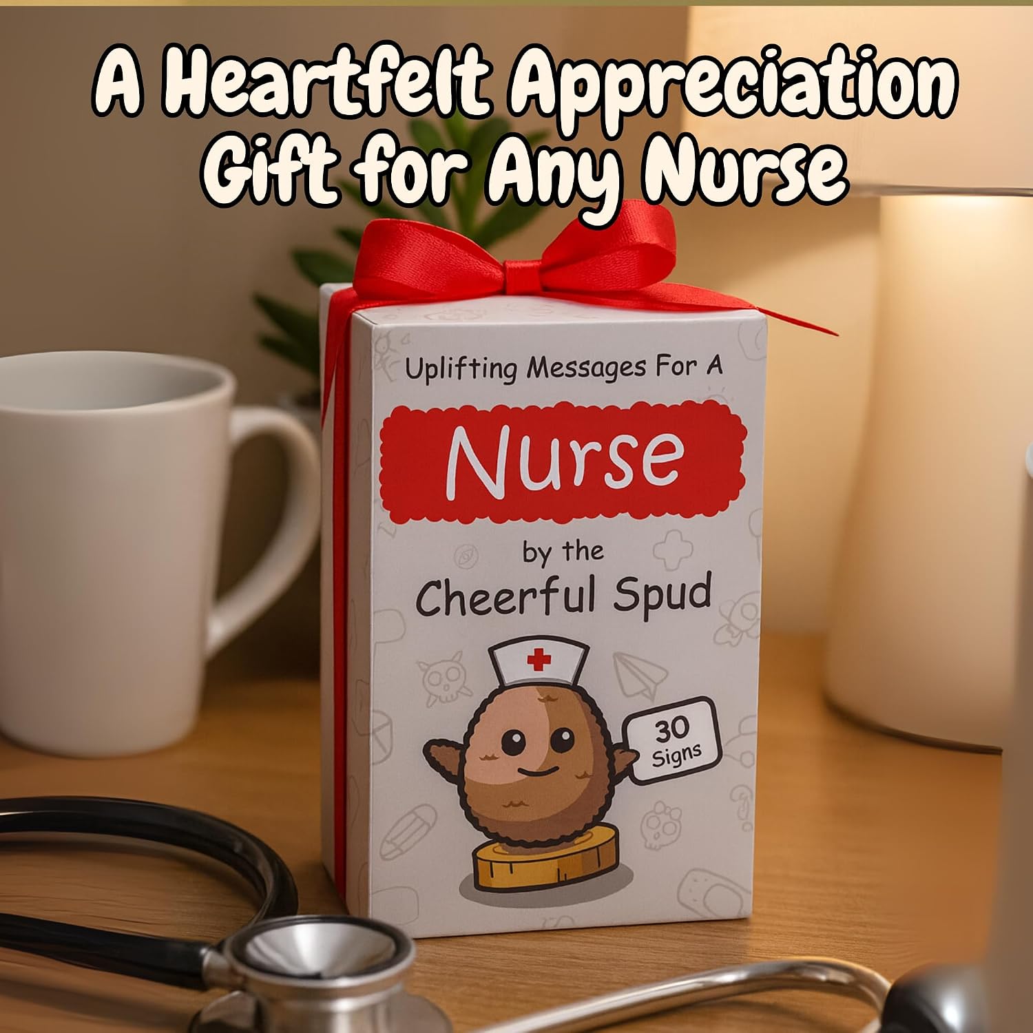 Detalle de Nurse Gifts for Women - Positive Crochet Potato with 30 Signs: Cute, Funny, and Heartfelt RN Appreciation