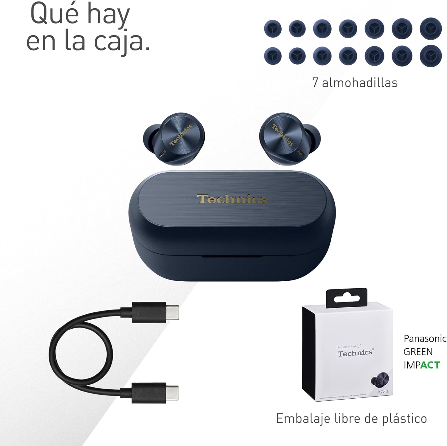 Thumbnail 10 de Technics EAH-AZ80E-A Auriculares Inalámbricos Bluetooth 🎧 Azul Medianoche