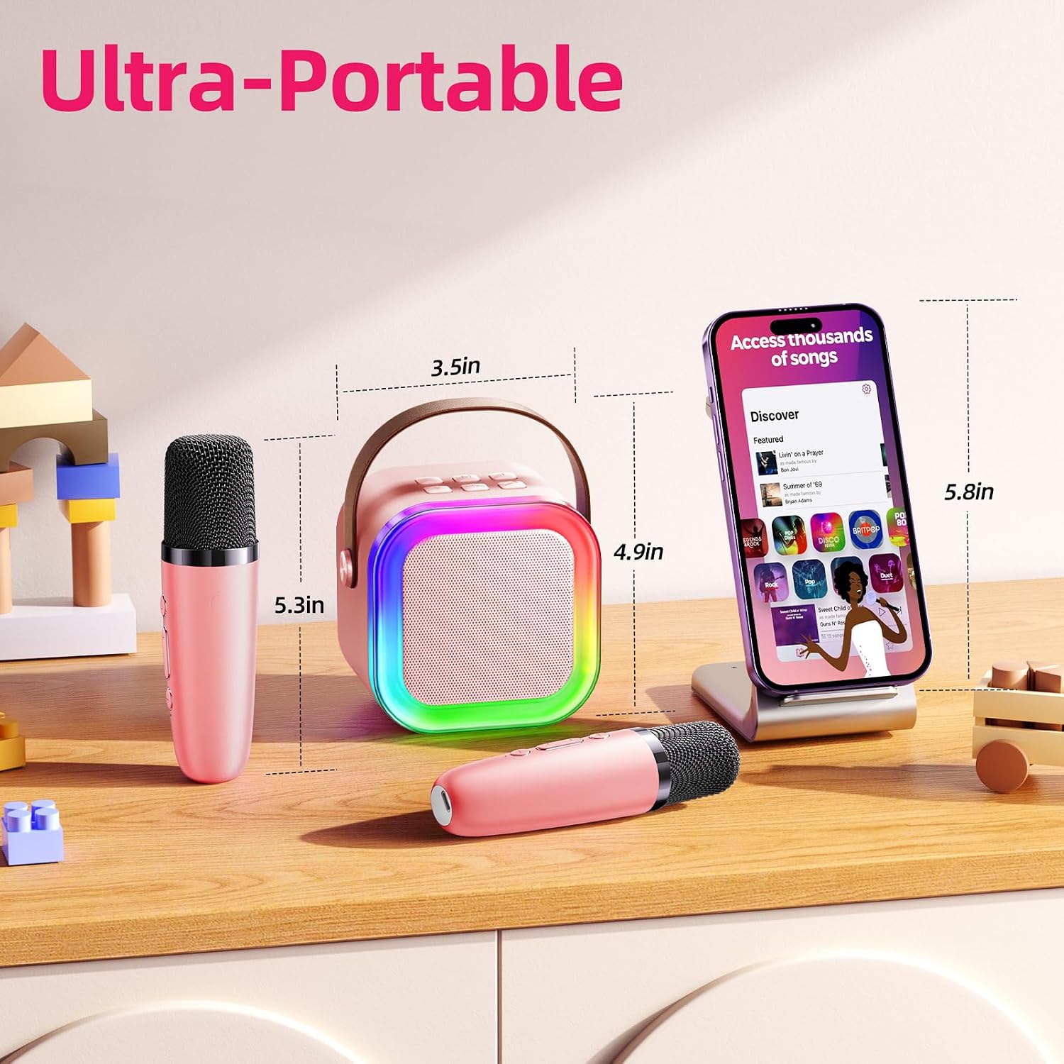 Thumbnail 5 de Kinglucky Mini Karaoke Machine Ages 3-12 ๐ค
