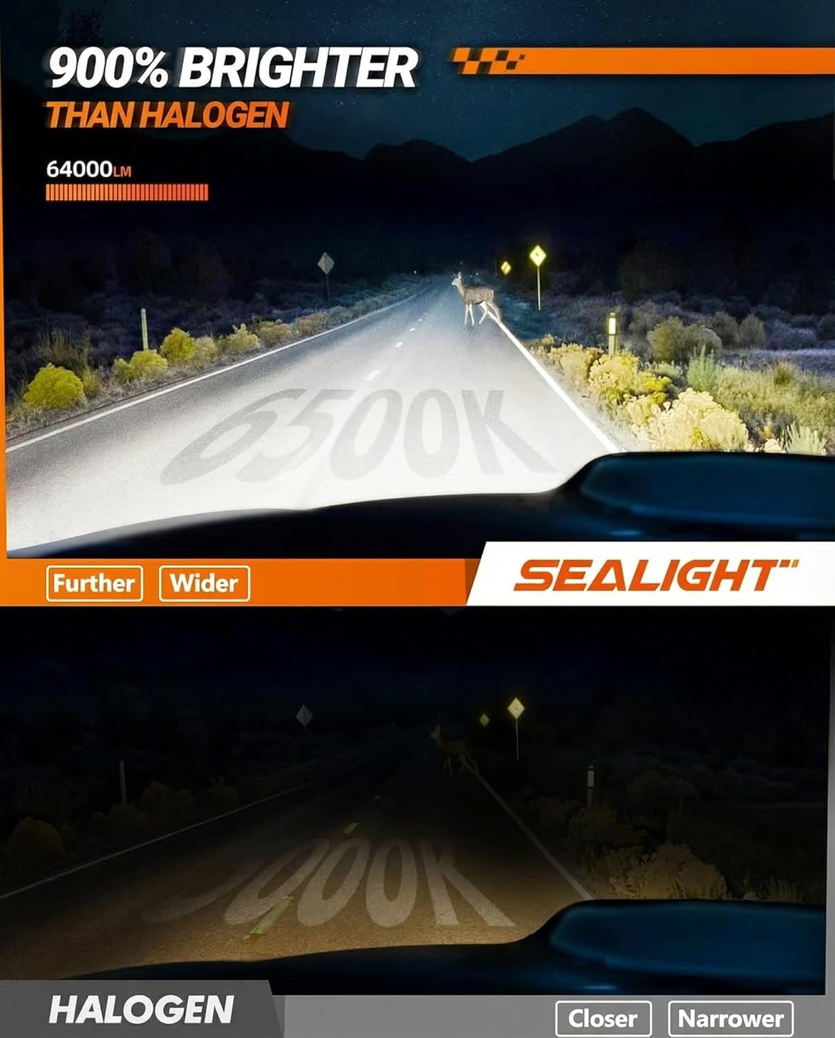 Detalle 2 de SEALIGHT H7 64,000LM Headlight Bulbs