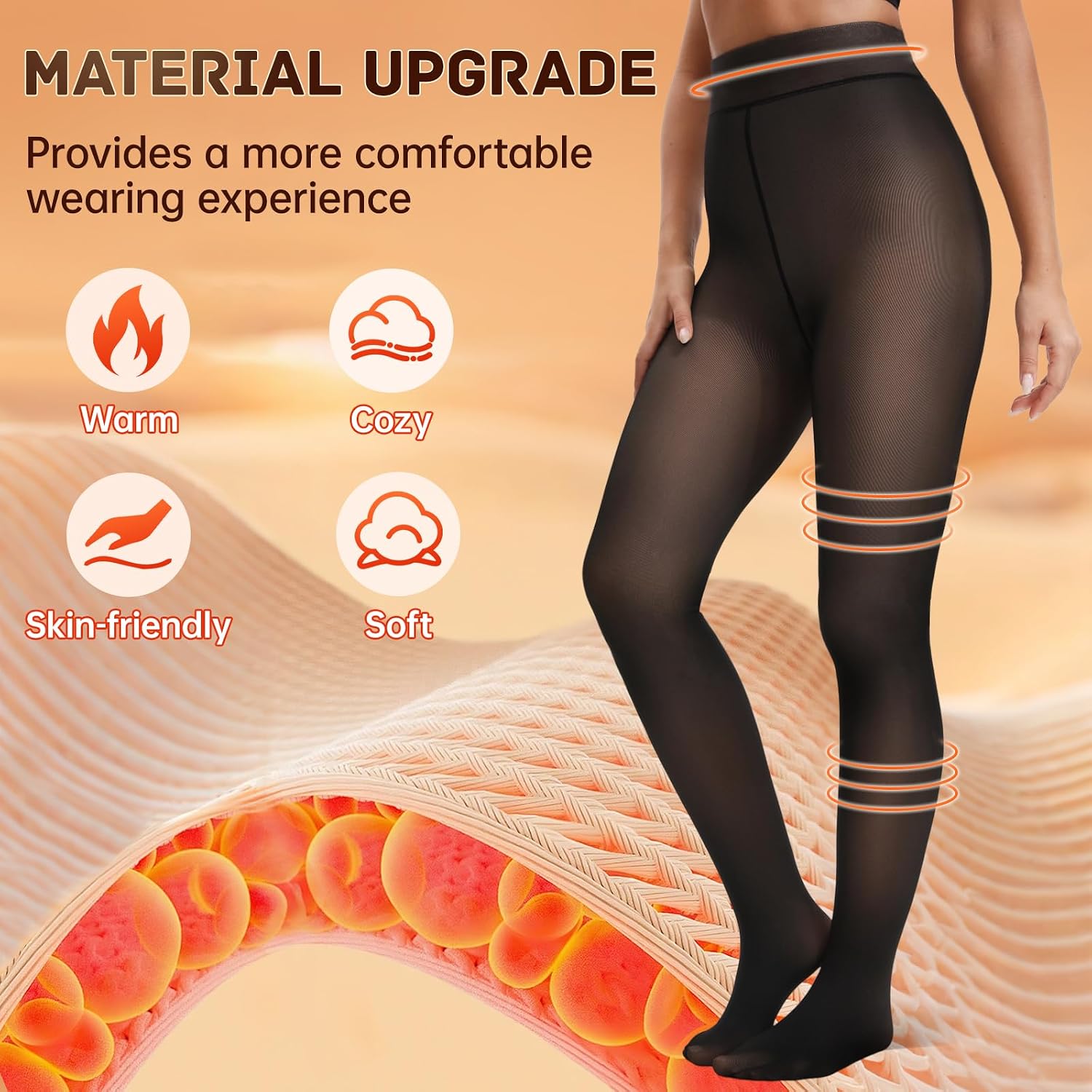 Detalle 2 de HONGTEYA Fleece Lined Thermal Leggings 1 Pair