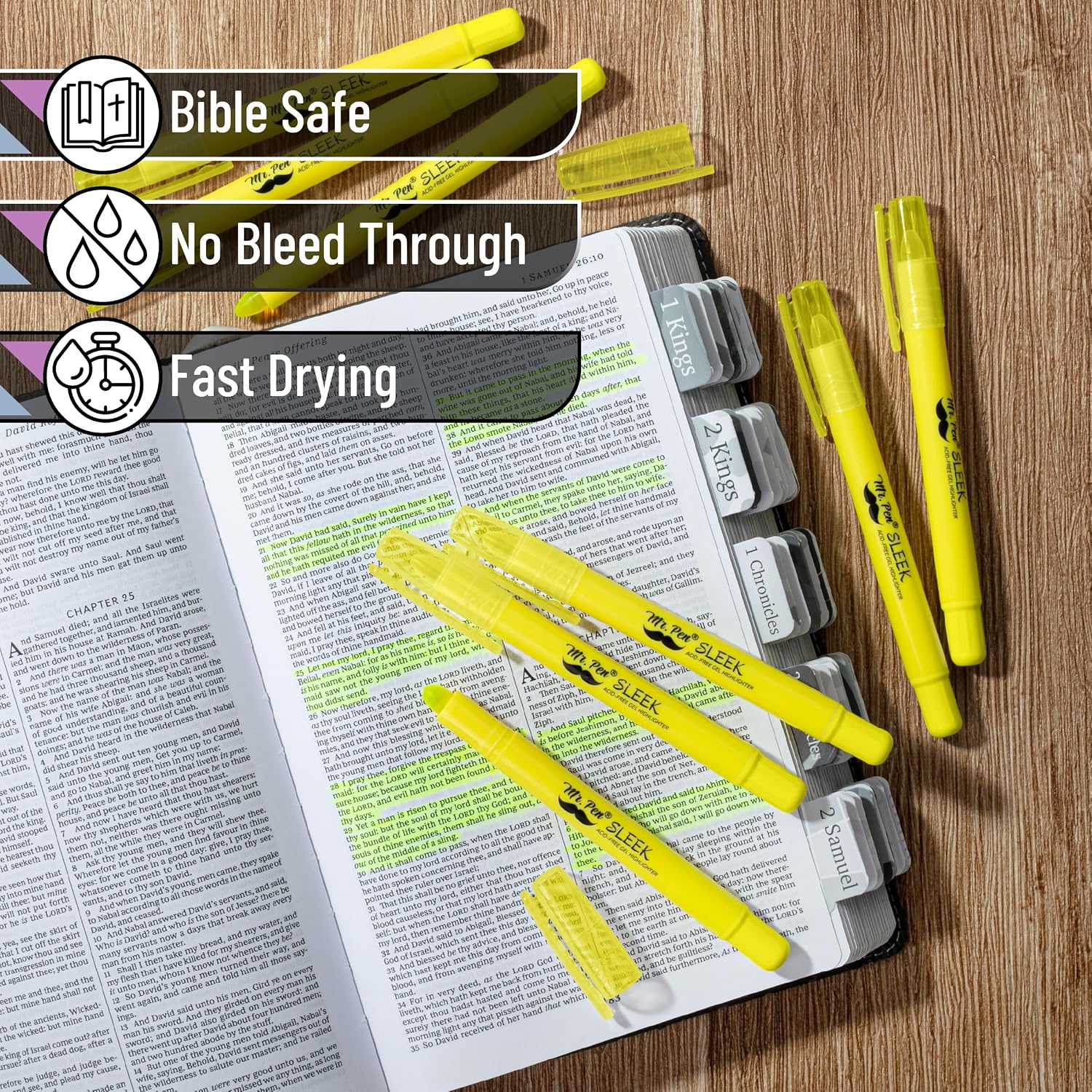 Thumbnail 2 de Mr. Pen Yellow Gel Highlighters, 8-Pack, Twist-Up Bible Highlighters