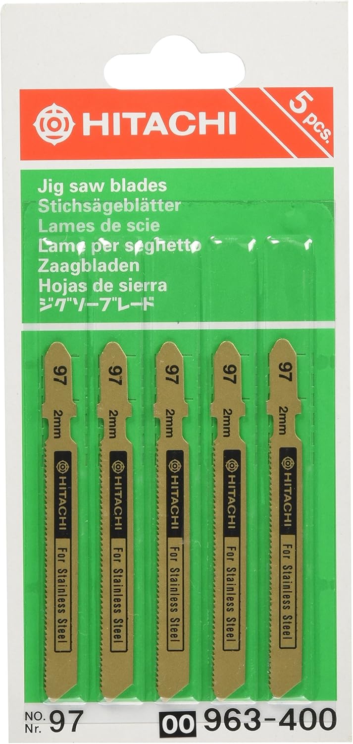 Detalle de HiKOKI NO.97 0096-3400 ジグソー用ブレード ステンレス用・21山/インチ・5枚入