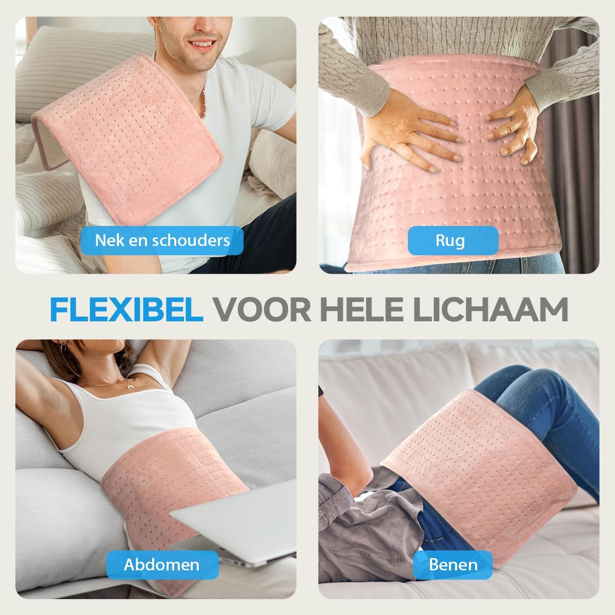 Detalle 2 de GOTCOZY HP-J-3060 elektrisch warmtekussen 30 × 60 cm, 6 warmtestanden