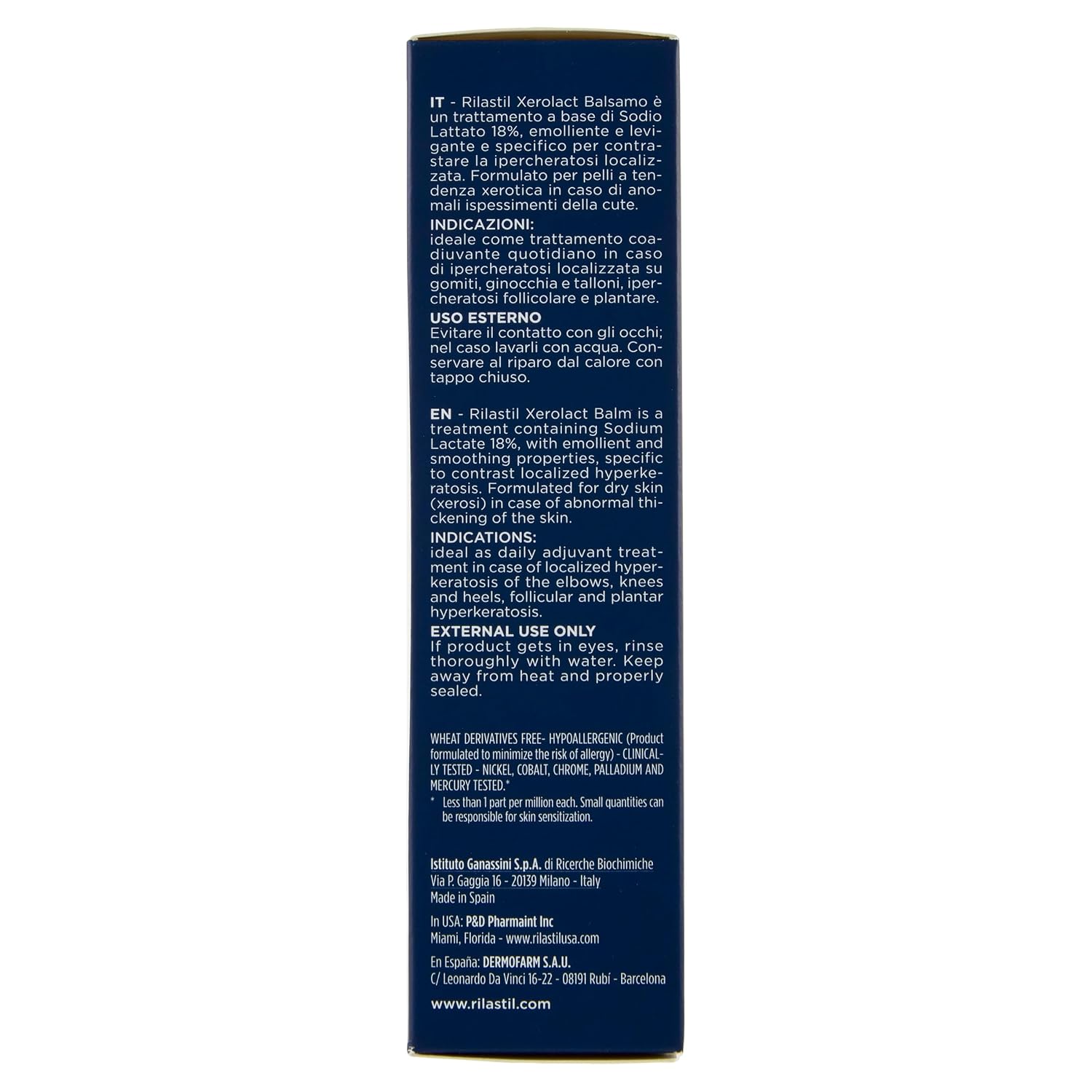 Detalle de Rilastil Xerolact Balsam 18% (100 ml) – pflegende & glättende Behandlung bei starker Trockenheit und Hyperkeratose