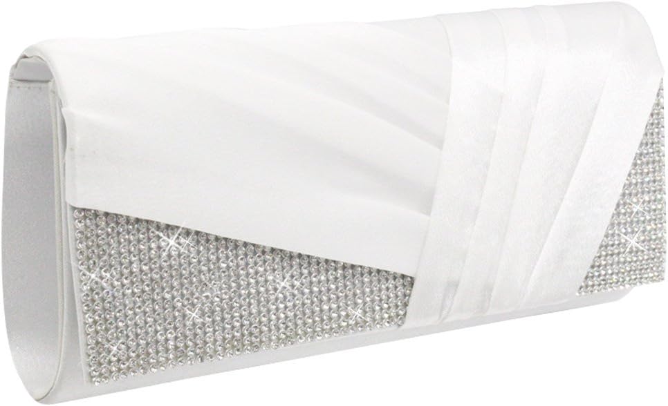 Thumbnail 6 de Wiwsi Women's Satin Clutch Bag with Diamante Crystals – Elegant Evening Handbag
