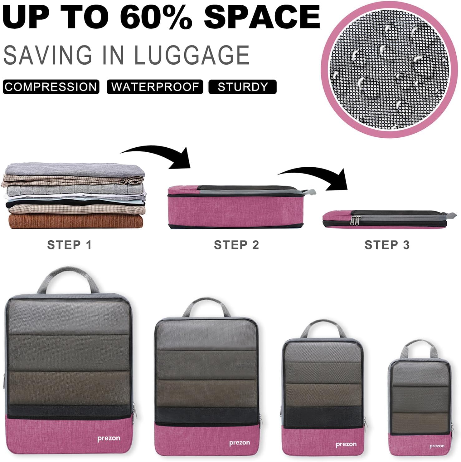 Thumbnail 1 de Prezon Compression Packing Cubes set with shoe bag