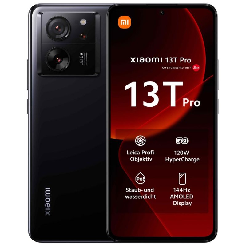 Detalle de Xiaomi 13T Pro 5G 16GB/1TB con pantalla AMOLED de 6,67" en negro