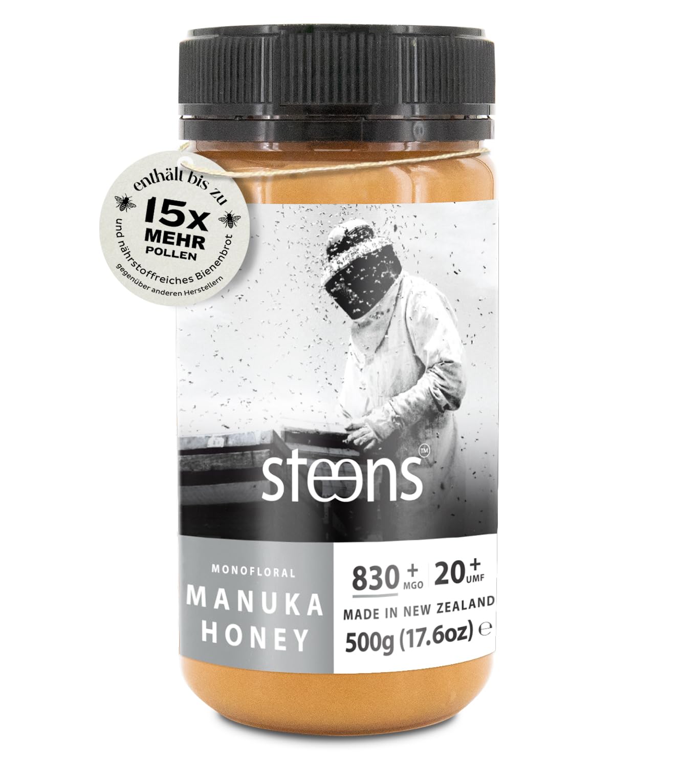 Detalle de Steens Manuka Honig MGO 830+ 500 g