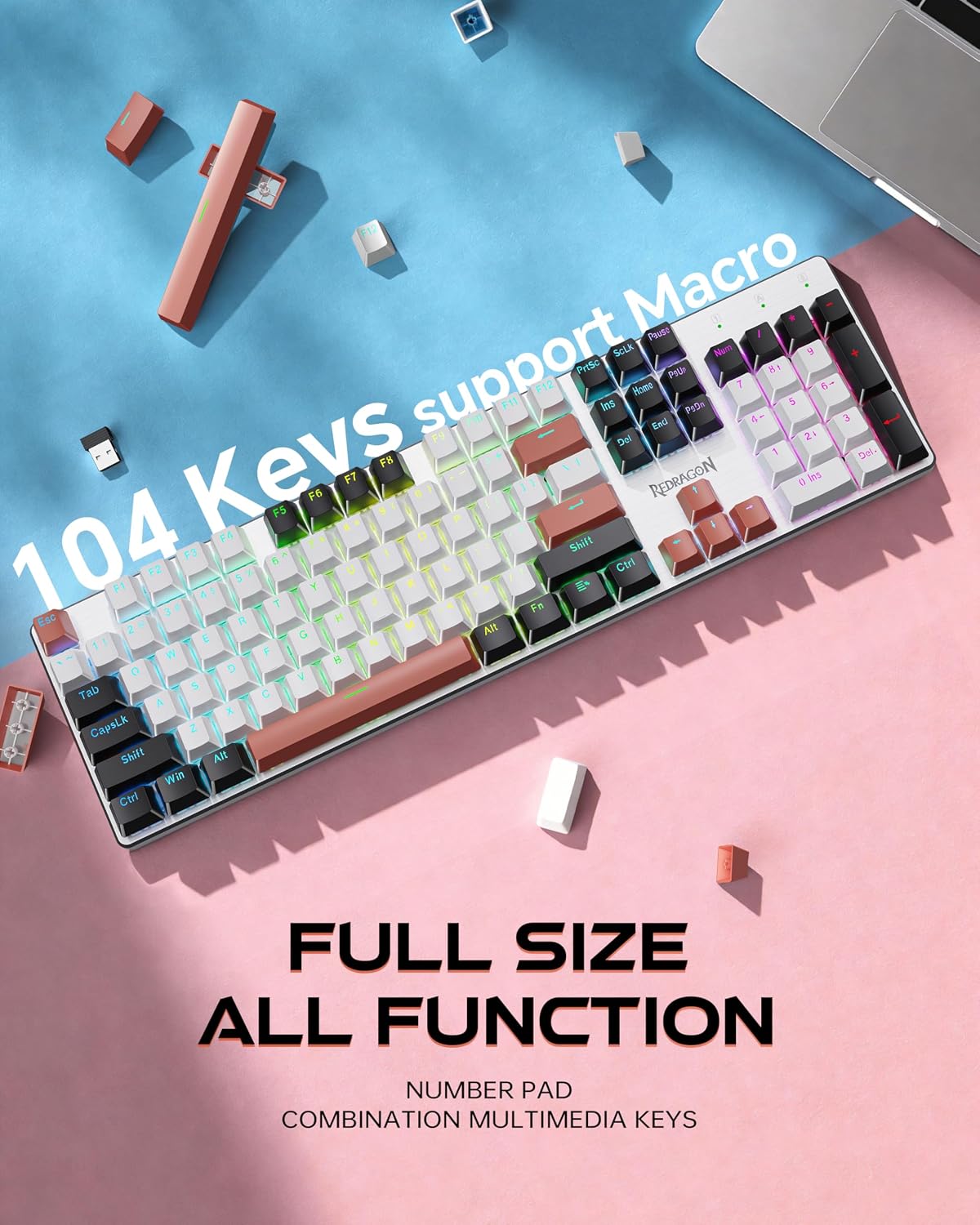 Thumbnail 5 de Redragon K671WBR-KS gaming keyboard, 3-mode