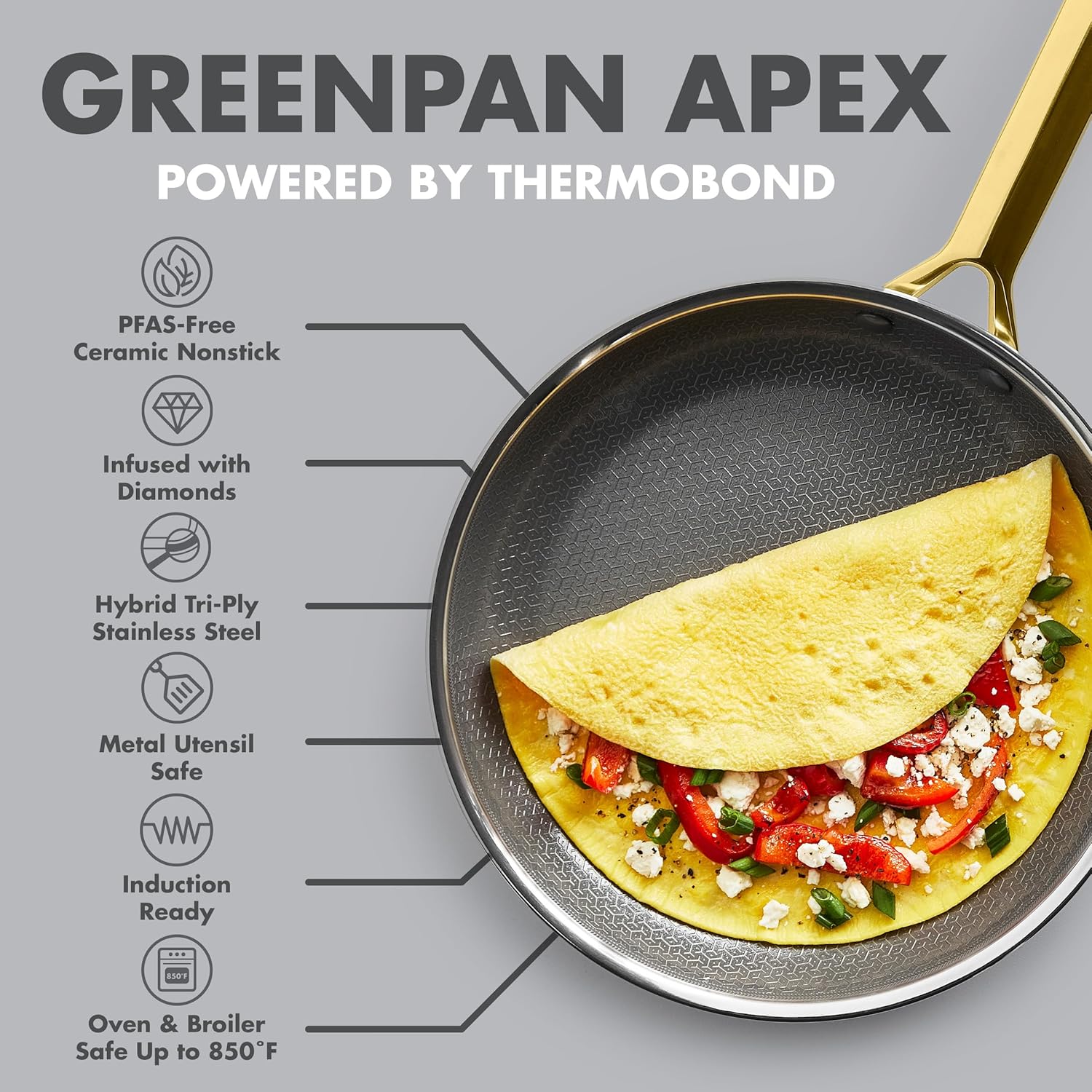 Thumbnail 4 de GreenPan Hybrid 13-Piece Nonstick Stainless Steel Cookware Set