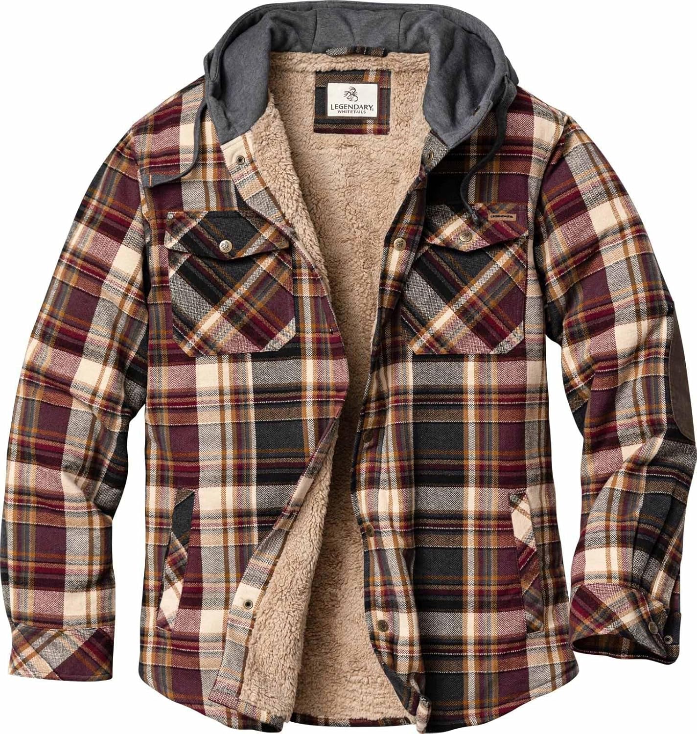 Thumbnail 6 de Legendary Whitetails Men's Hooded Shirt Jacket: Plaid Flannel Berber-Lined Shacket
