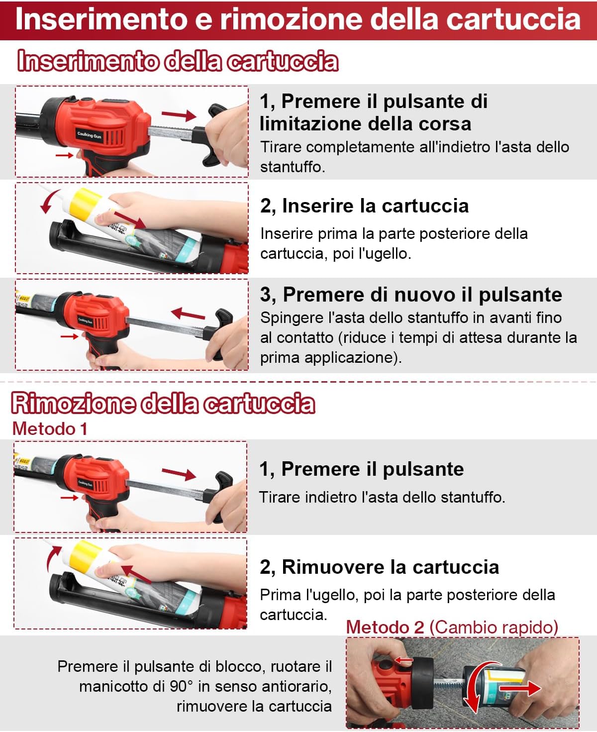Thumbnail 5 de Lytool Pistola per Silicone Elettrica Senza Filo 18V, 2500N, 4 Velocità – Compatibile Makita 18V (310 ml) – LED, anti-sgocciolamento