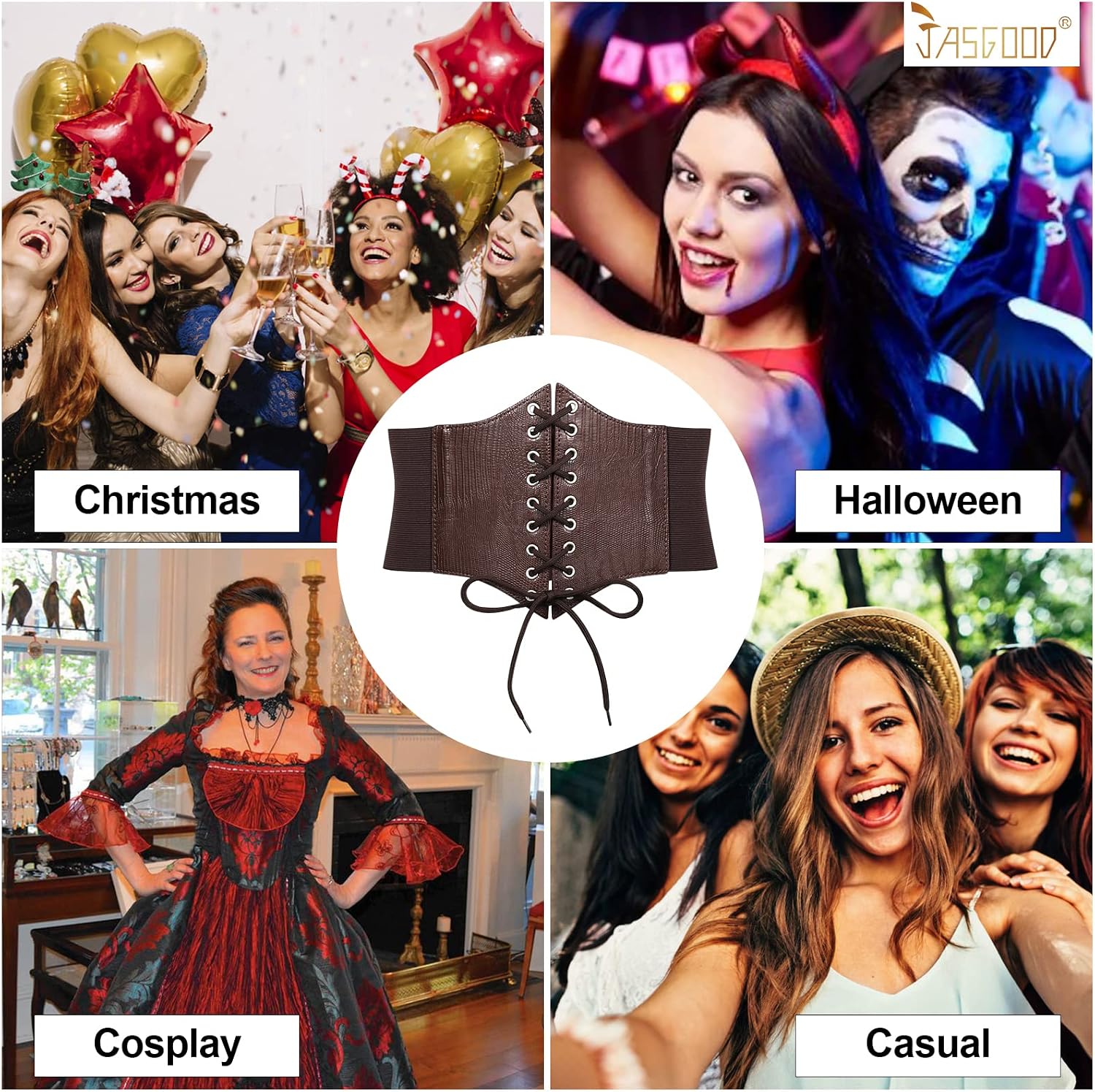 Detalle 1 de JASGOOD Corset Belt Faux Leather