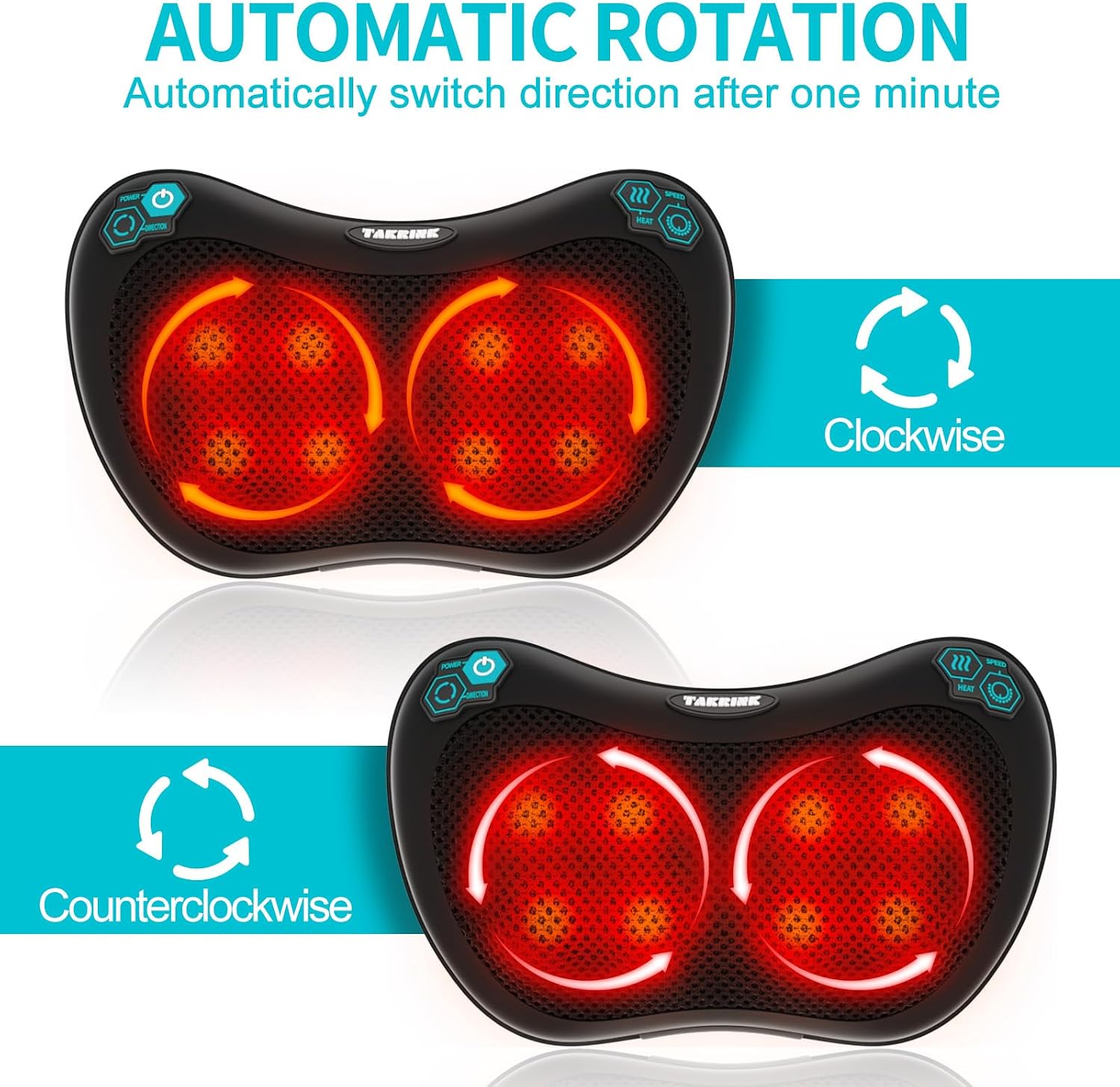 Detalle 2 de TAKRINK Neck Massager Pillow with 8 Nodes 3 Speeds