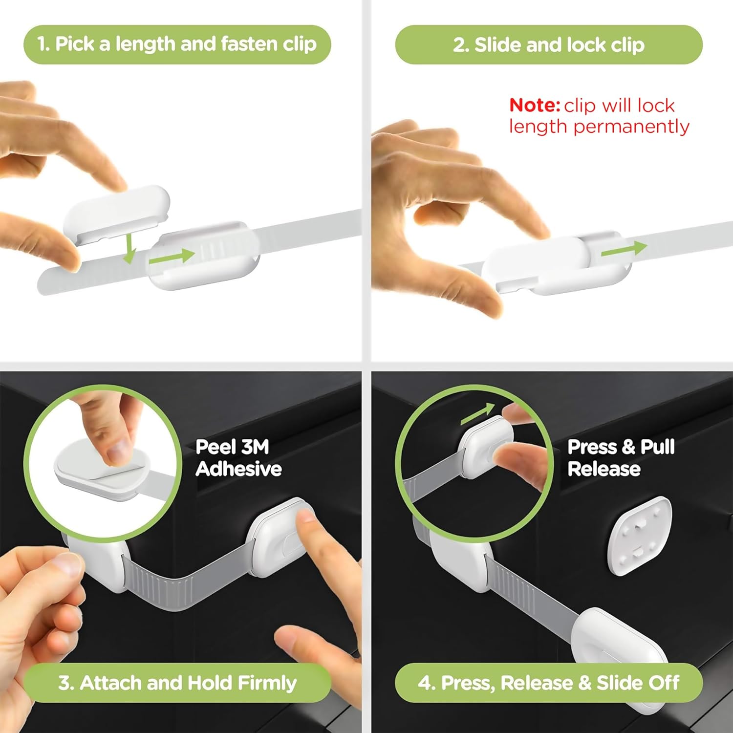 Thumbnail 2 de Skyla Homes Baby Proofing: 16-Pack of Safe, Easy-to-Install Cabinet Locks with 3M Adhesive