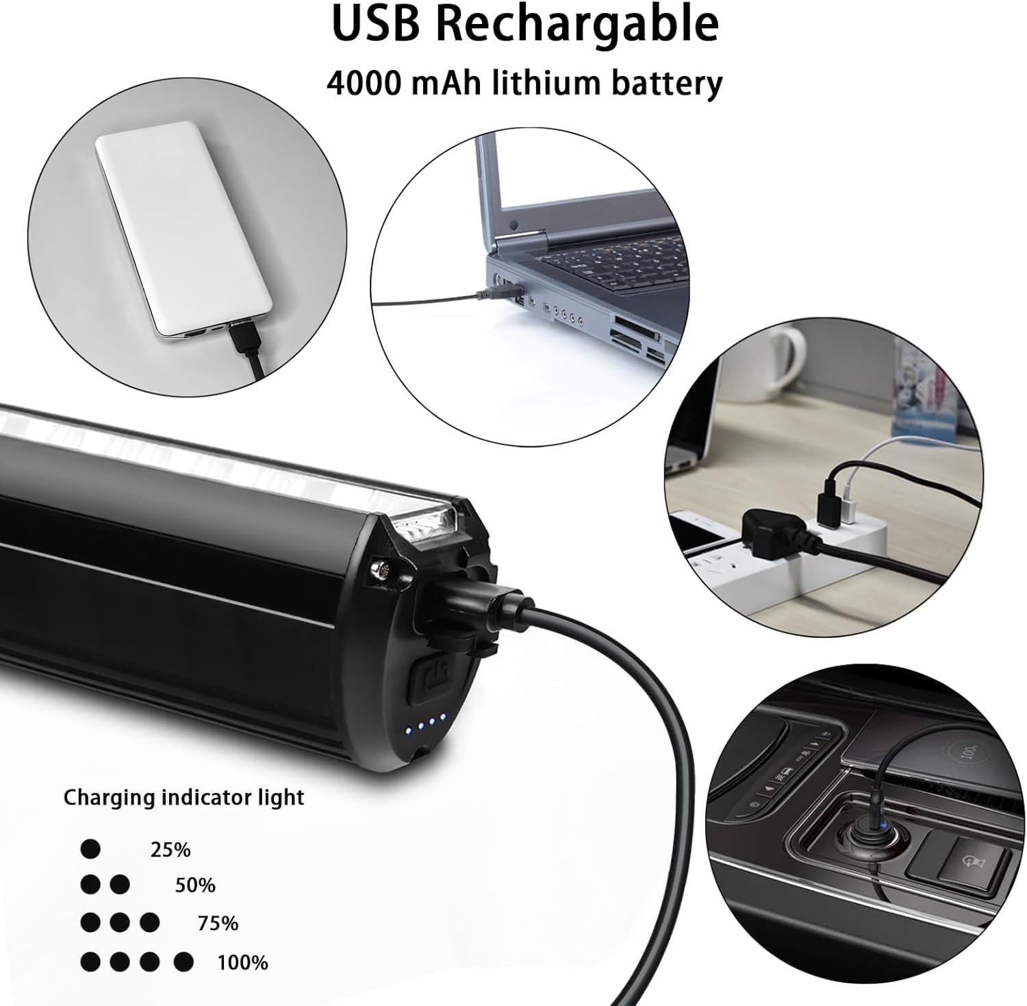 Thumbnail 4 de Suruid Super Bright LED Bike Light (USB-C Rechargeable, Waterproof IPX-4, 1800-Lumen) for Commuting & Off-Road Riding