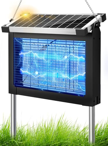 Detalle de anysun Lámpara Antimosquitos Solar Exterior 4500V: protección efectiva sin cables