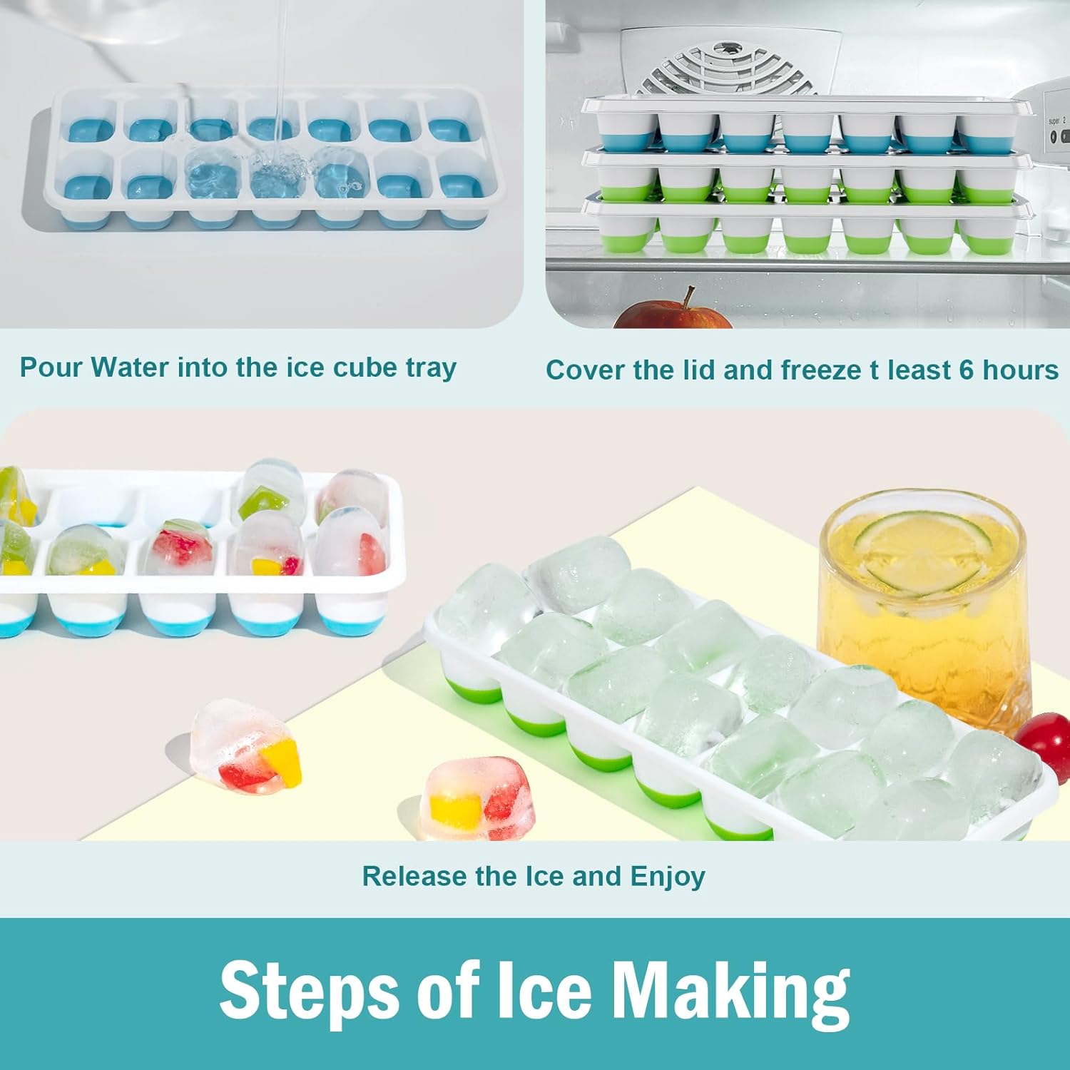 Thumbnail 3 de Ice Cube Trays 42-Cube Silicone 3-Pack