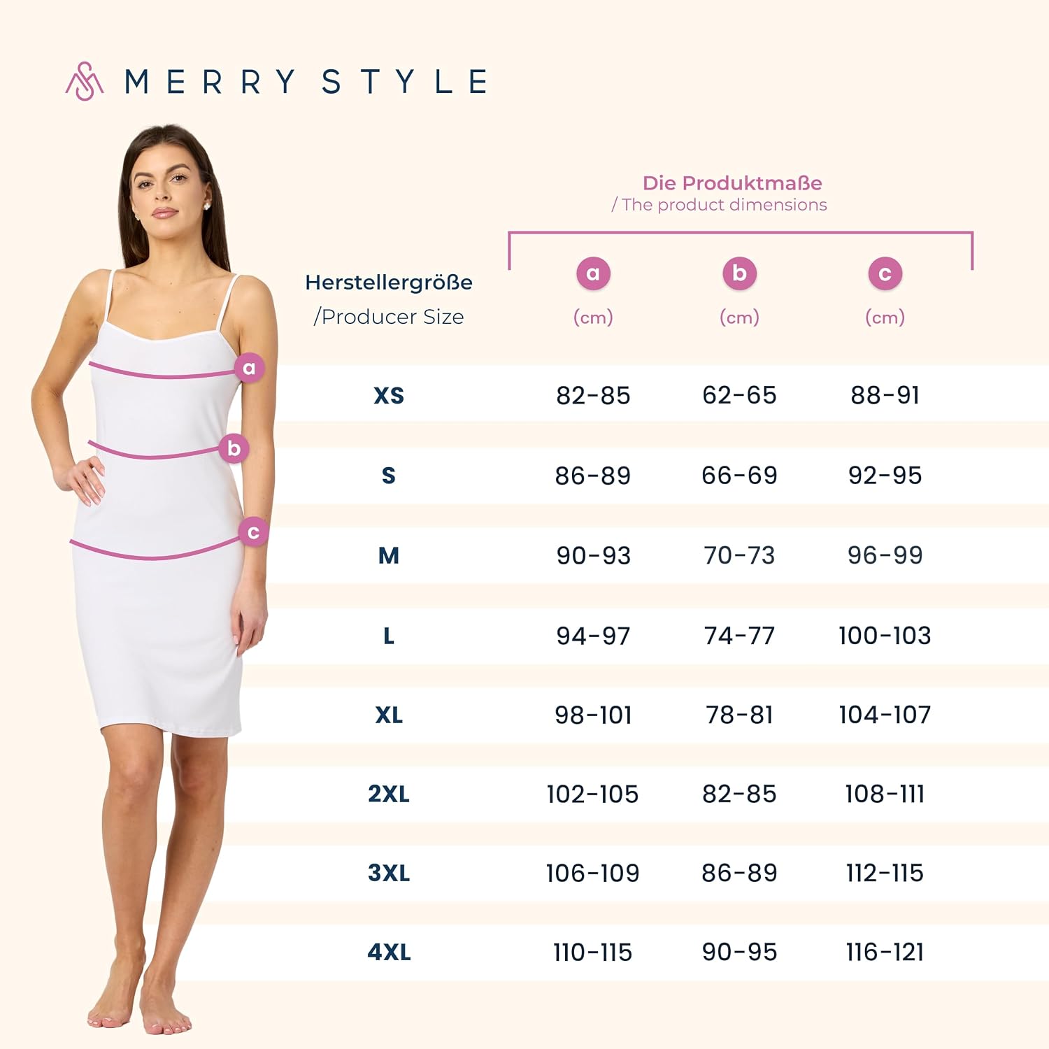 Detalle 2 de Merry Style Damen Unterkleid kurz Petticoat MS10-203 – knie LÄnge, einstellbare Träger
